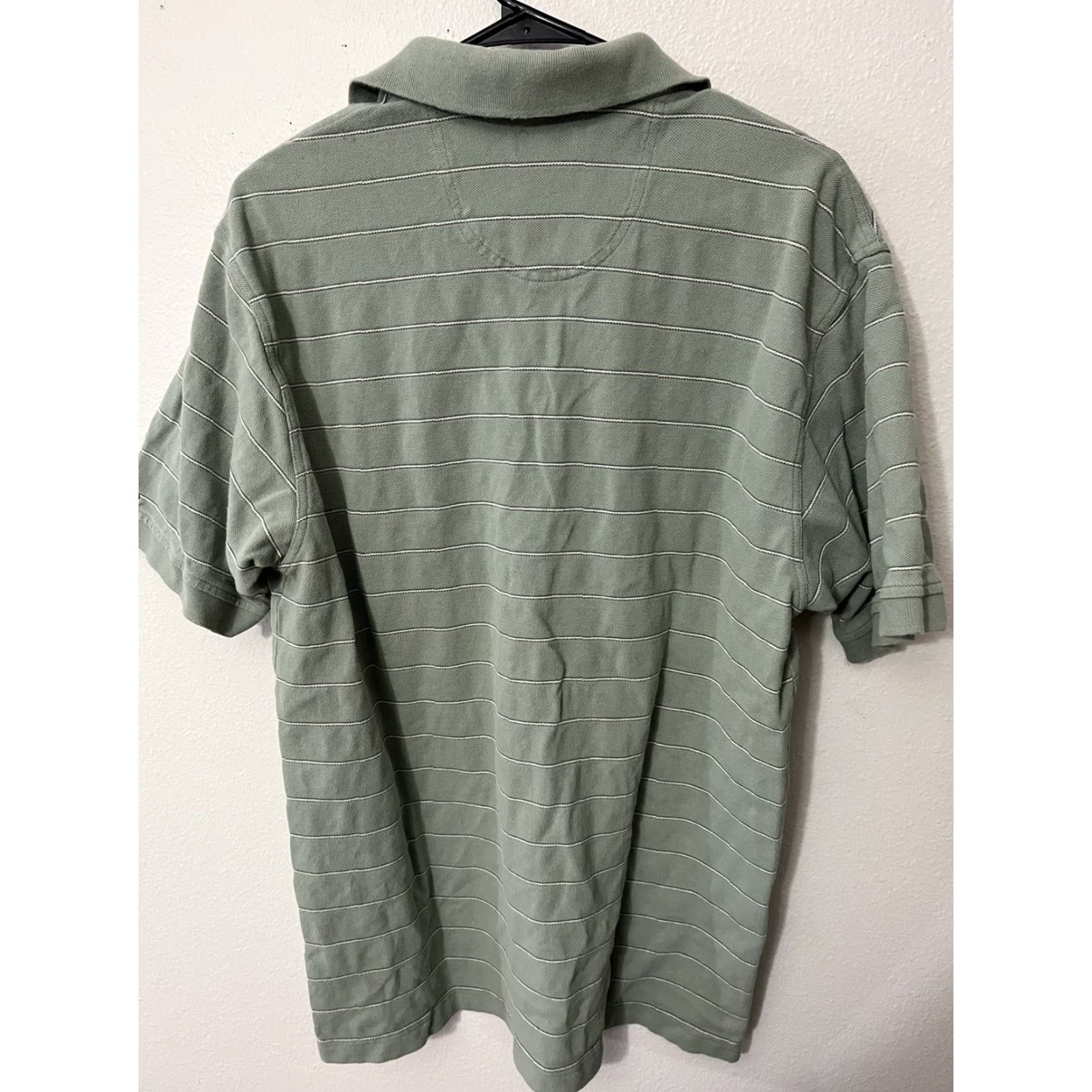 Izod IZOD Polo Shirt XL Olive Green Striped Cotton Polyester Blended Fabric Men Solid/Striped Classic Fit Short Sleeve Button-Down Collar Casual Smart Size US XL / EU 56 / 4 - 2 Thumbnail