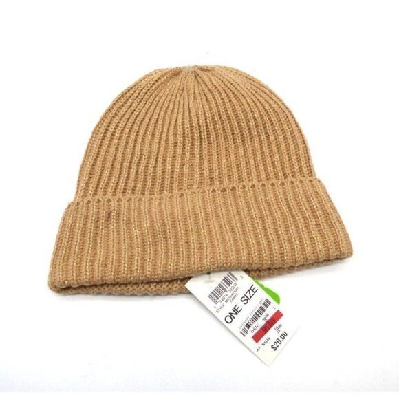 Other Style & Co Women's Solid Shine Cuff Beanie, Camel Size ONE SIZE - 2 Thumbnail