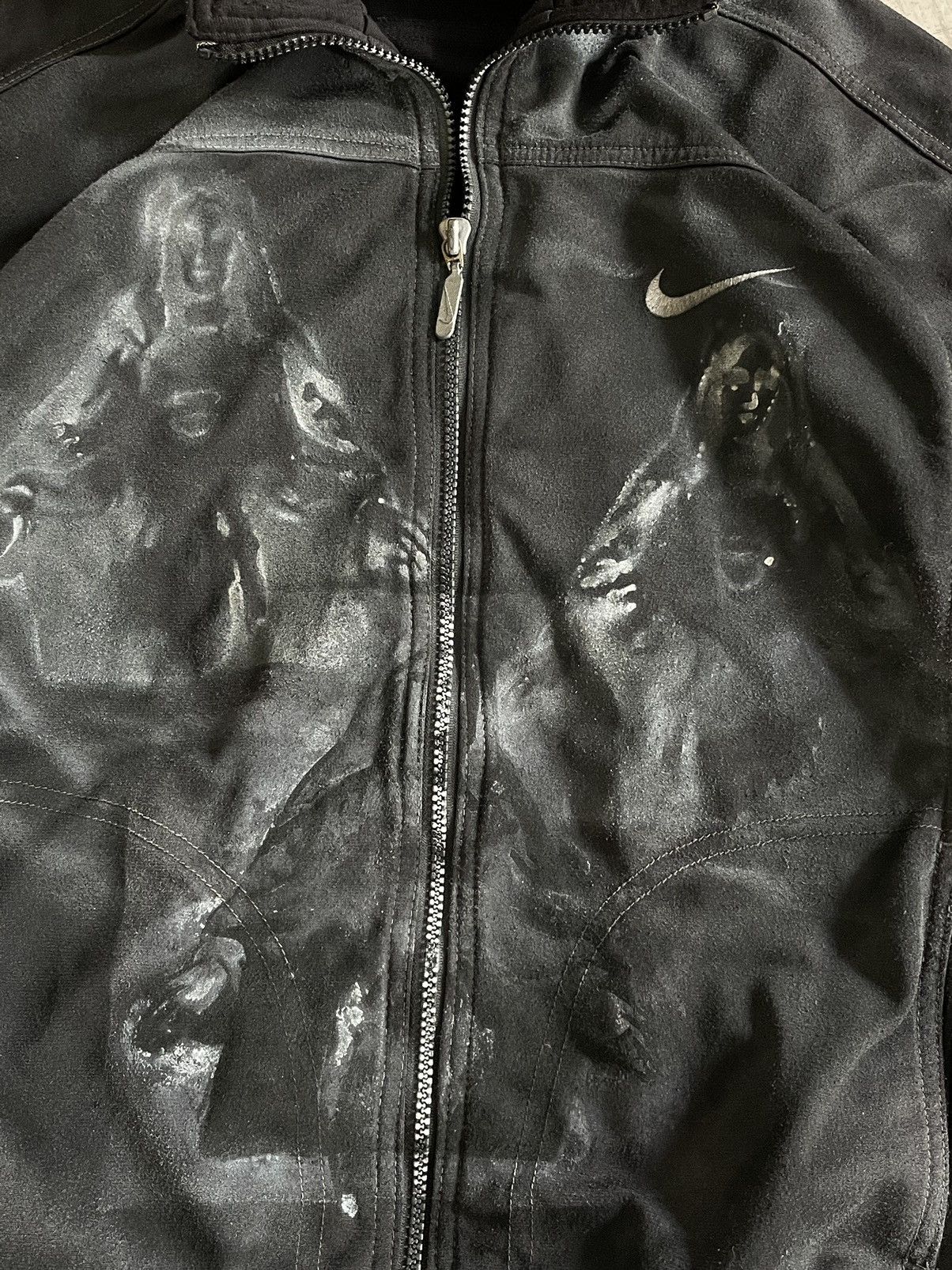 Nike × Vintage Vintage Nike Y2K Zip Up Sweatshirt Custom Avant Garde RARE Size US S / EU 44-46 / 1 - 3 Thumbnail