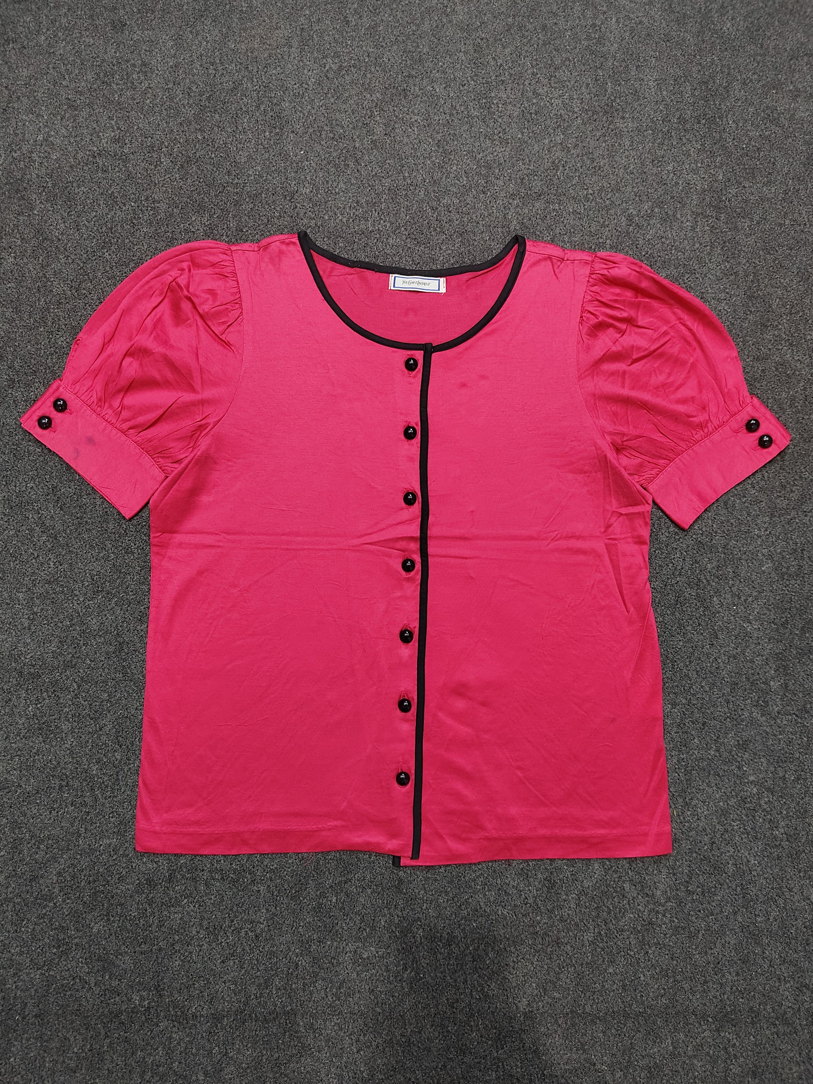 Yves Saint Laurent 90s YSL- Parisian Glam Retro Shiny Minimal Elegant Blouse Size M / US 6-8 / IT 42-44 - 4 Thumbnail