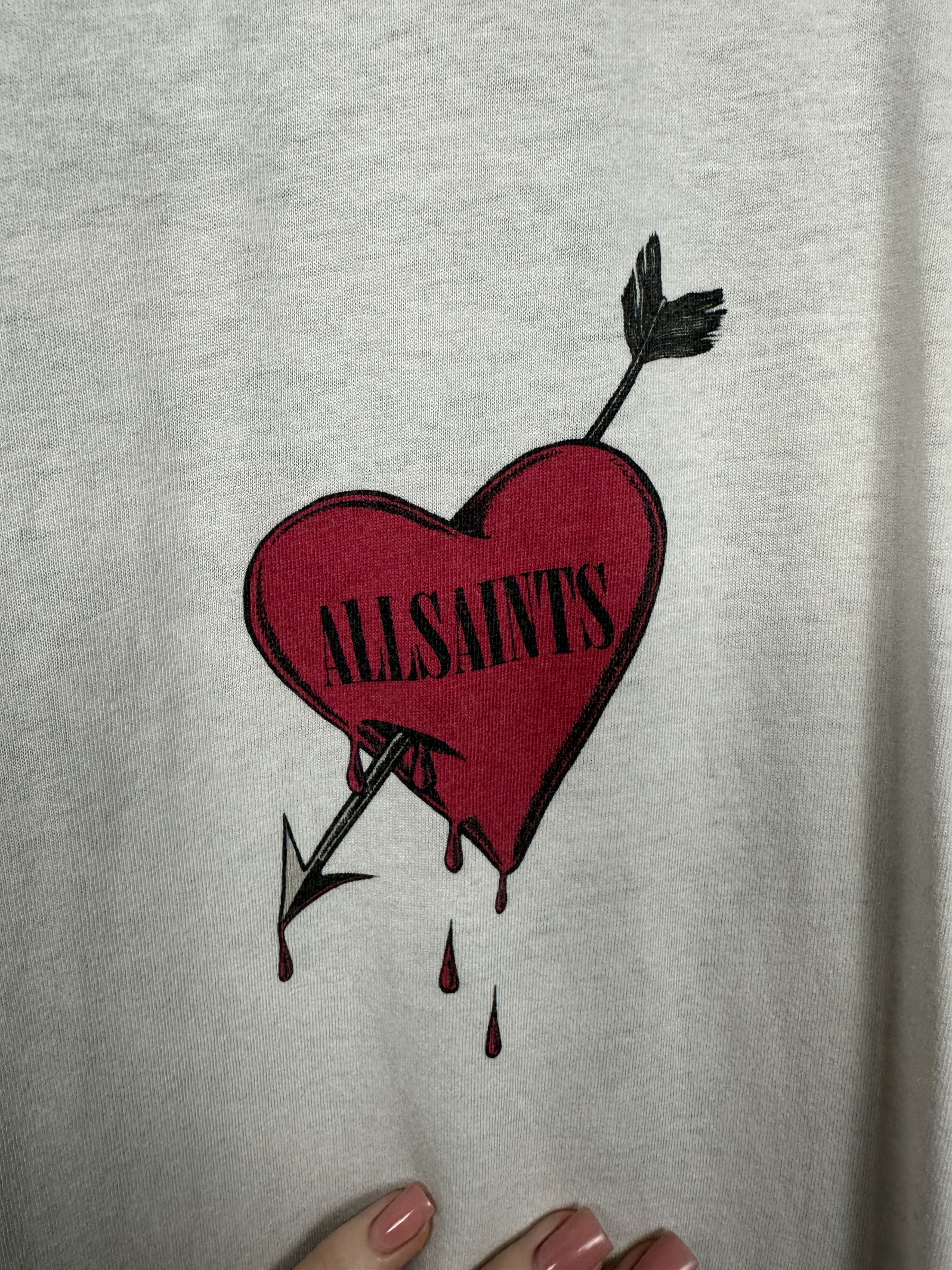 Allsaints Allsaints Mens Bleeding Heart Crew Neck T-Shirt Size US XL / EU 56 / 4 - 6 Thumbnail