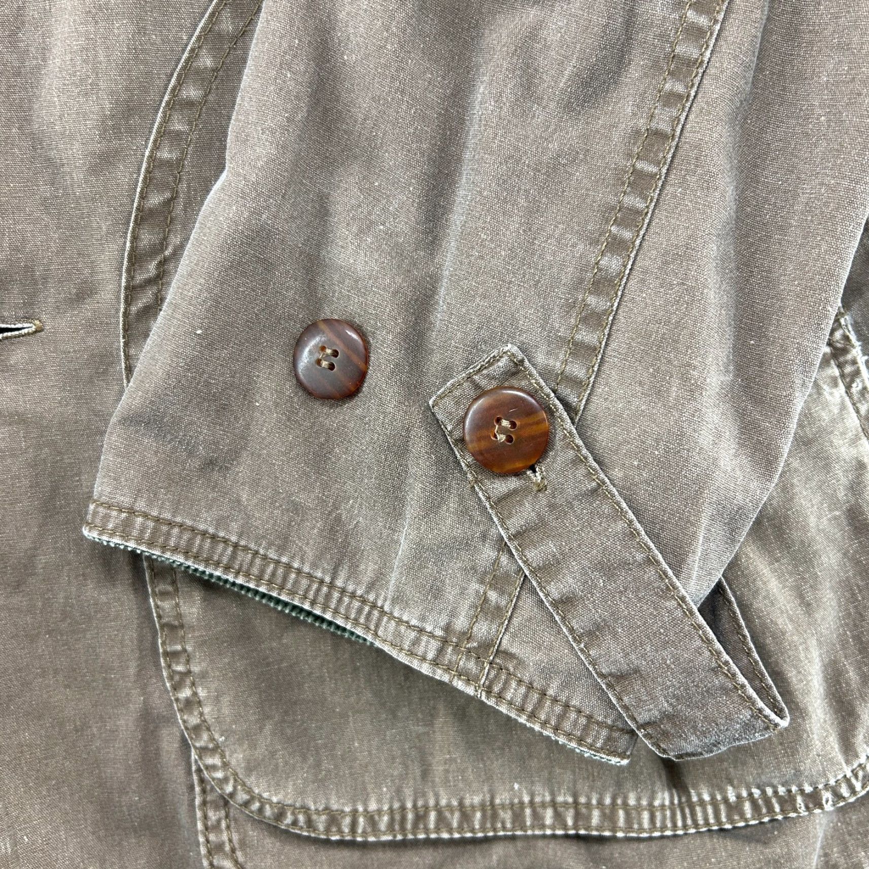 J.Crew VINTAGE J.CREW Coat Jacket Mens Small Brown Chore Barn Canvas Lined Parka 90s Workwear Winter Fall Spring Canvas Cotton Mid-Length Button Size US S / EU 44-46 / 1 - 3 Thumbnail