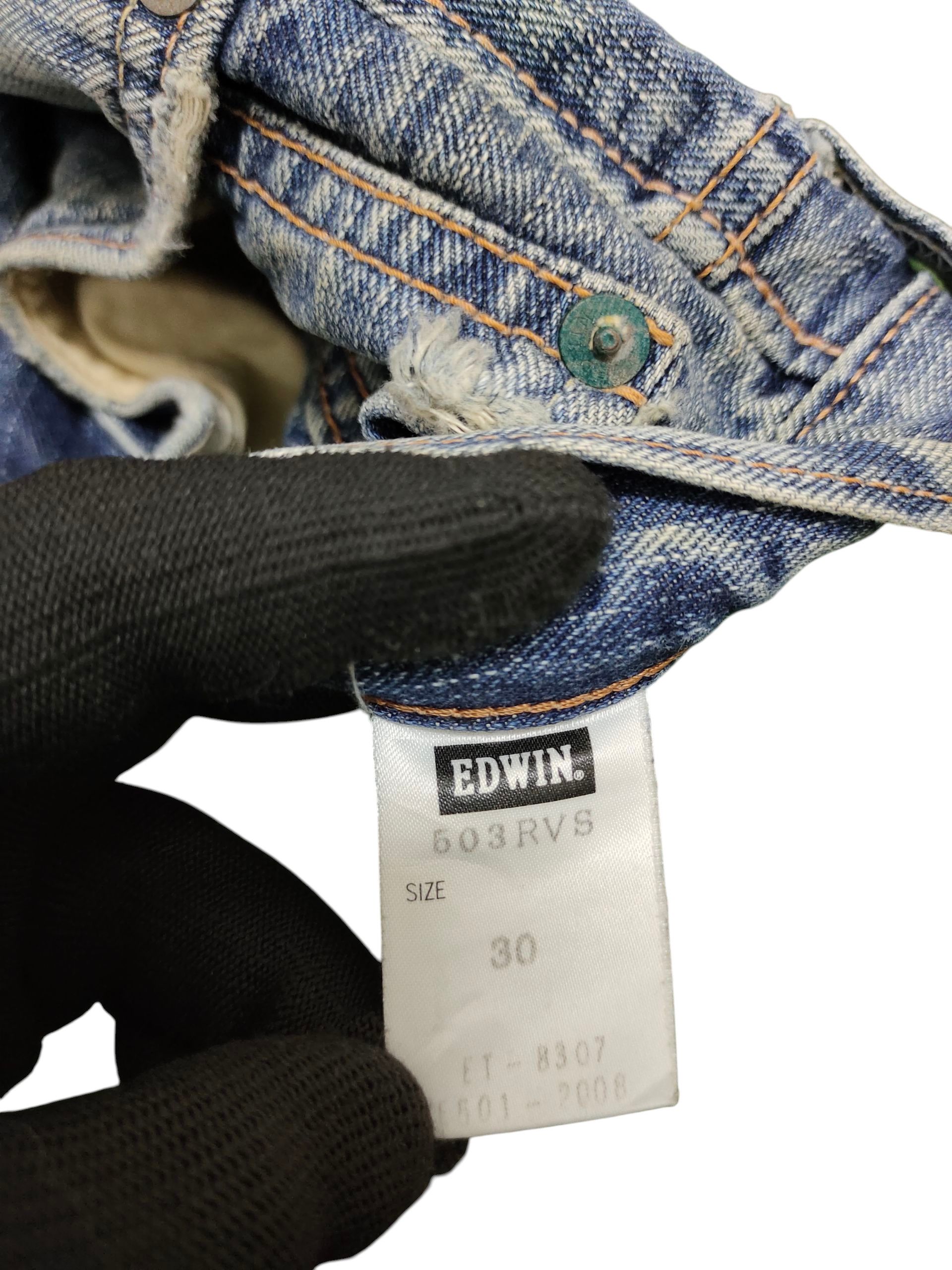 Kapital Vintage 90s Edwin Boro Patchwork Clawmark Distress Jeans Size US 30 / EU 46 - 14 Thumbnail