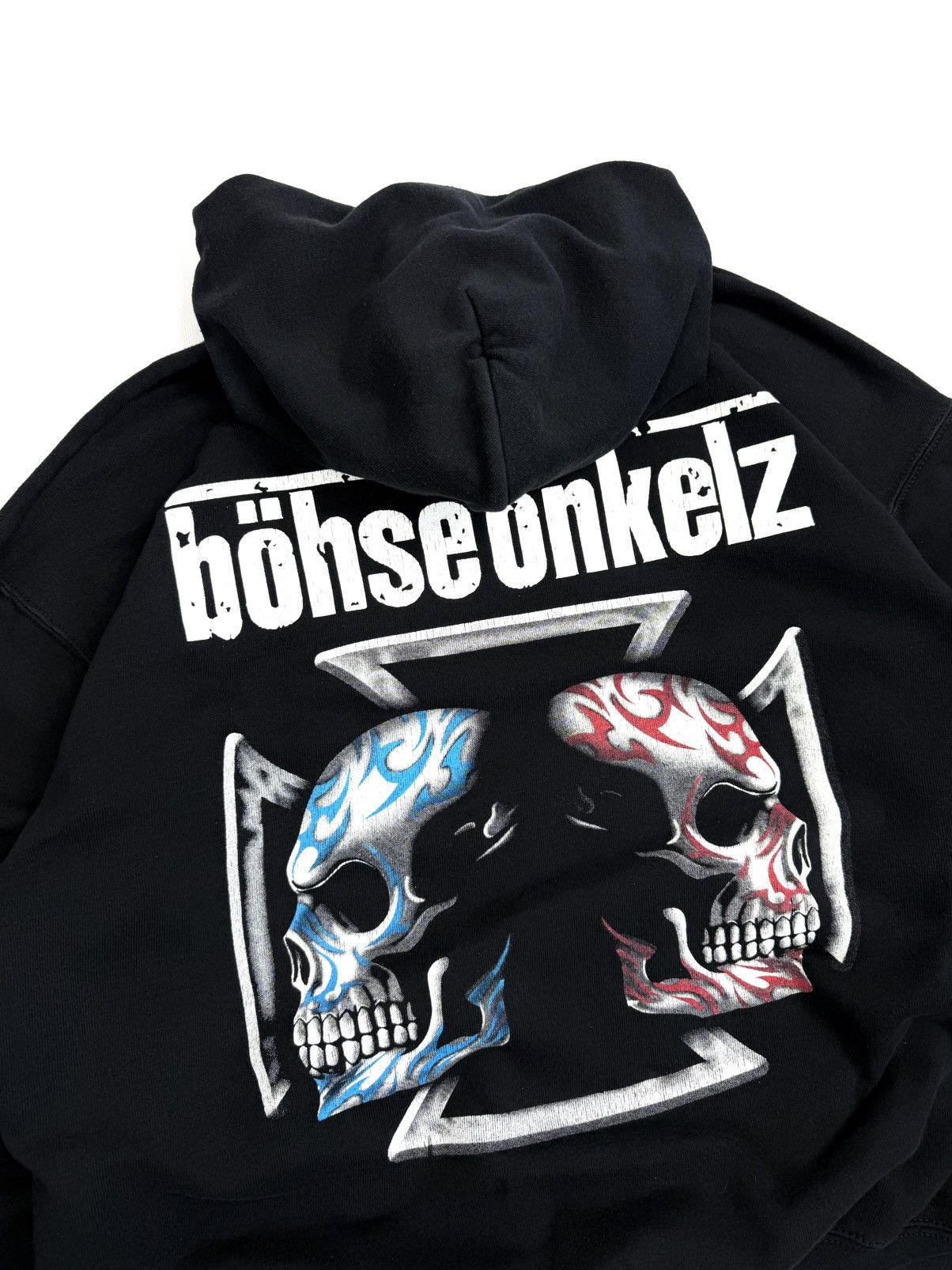 Band Tees 00s Bohse Onkelz Vintage Rock Band Hoodie Skull Cross Print Size US XL / EU 56 / 4 - 5 Thumbnail