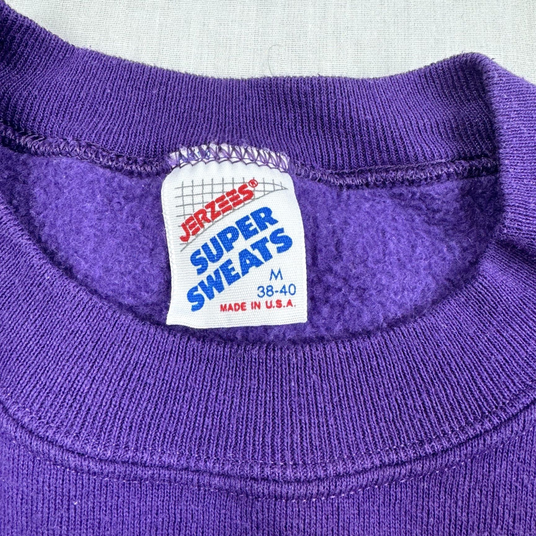 Jerzees VINTAGE Jerzees Sweatshirt Woman’s Medium Purple 90s Art Pullover Crew Neck Glitter Casual Womens 90s Jerzees Sweatshirt Size M / US 6-8 / IT 42-44 - 5 Thumbnail