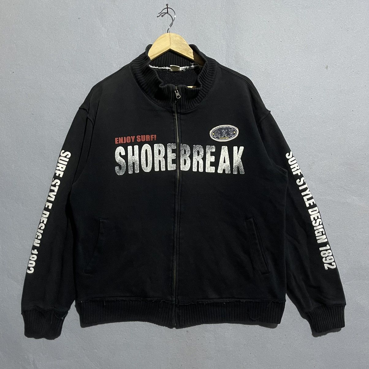 Vintage Vintage Shore Break Black Zip-Up Surf Jacket Size US L / EU 52-54 / 3 - 3 Thumbnail