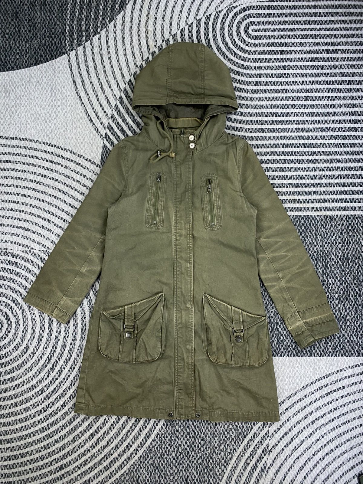 Japanese Brand Vintage Grazie Olive Green Hooded Parka Size US S / EU 44-46 / 1 - 1 Thumbnail