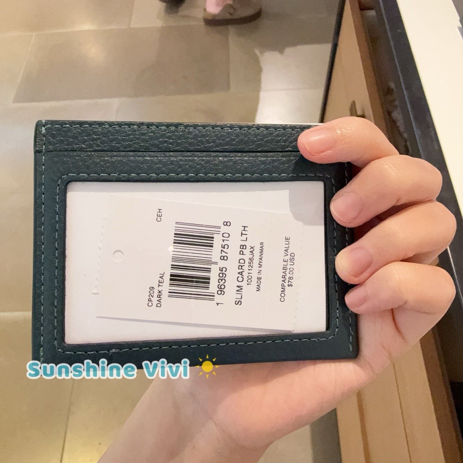 Coach NWT Coach Slim ID Card Case CP209 Dark Teal Leather Size ONE SIZE - 2 Thumbnail