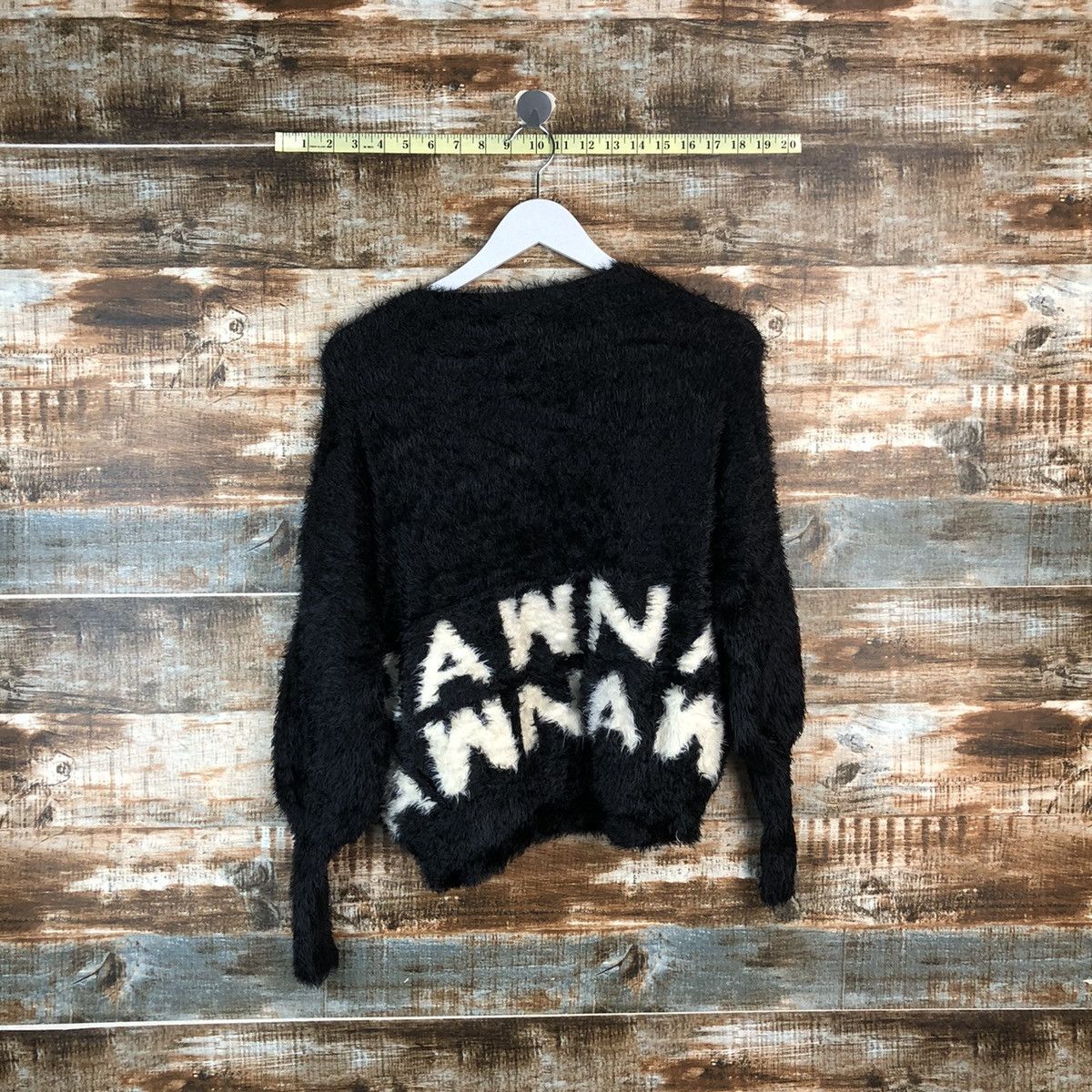 Homespun Knitwear DLL One Spot Black Mohair shaggy fur Knitwear #C076 Size M / US 6-8 / IT 42-44 - 12 Thumbnail