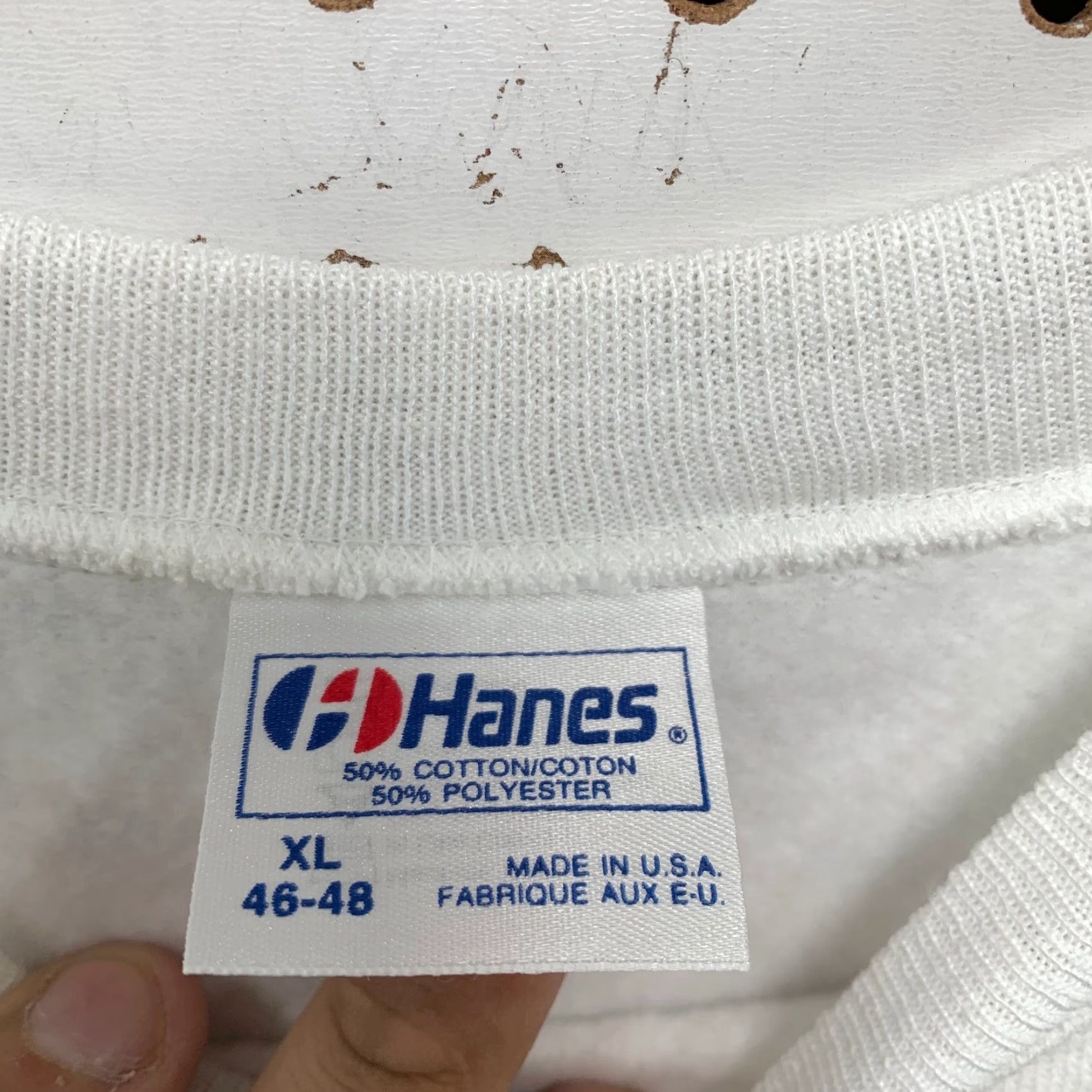 Hanes VINTAGE Hanes Sweatshirt Mens XL White 90s Military War Peace Graphic Print Desert Storm Crew Neck Long Sleeve Pullover Regular Comfort Size US XL / EU 56 / 4 - 3 Thumbnail