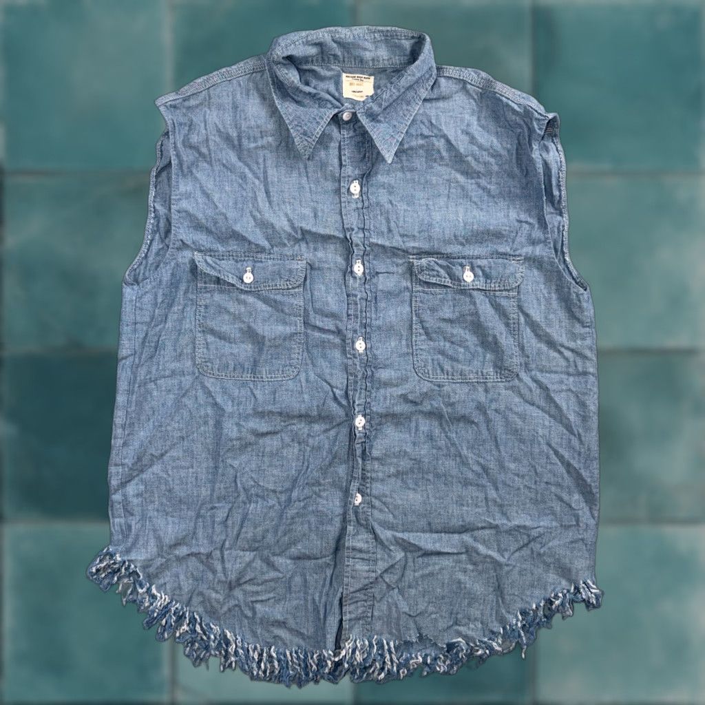 Vintage VINTAGE Big Mac Chambray Work Shirt Sleeveless M 1970s Blue Cotton Mens Womens Boy Girl? Size US M / EU 48-50 / 2 - 1 Thumbnail