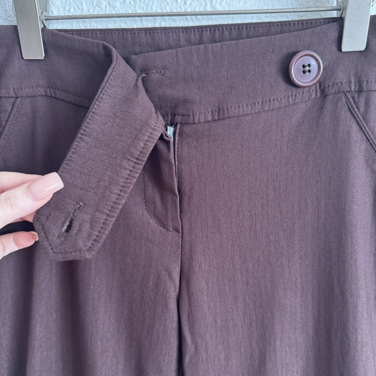 Other CHARLOTTE RUSSE Y2K Brown Stretch Wide Leg Trouser Pants Size 30" / US 8 / IT 44 - 5 Thumbnail