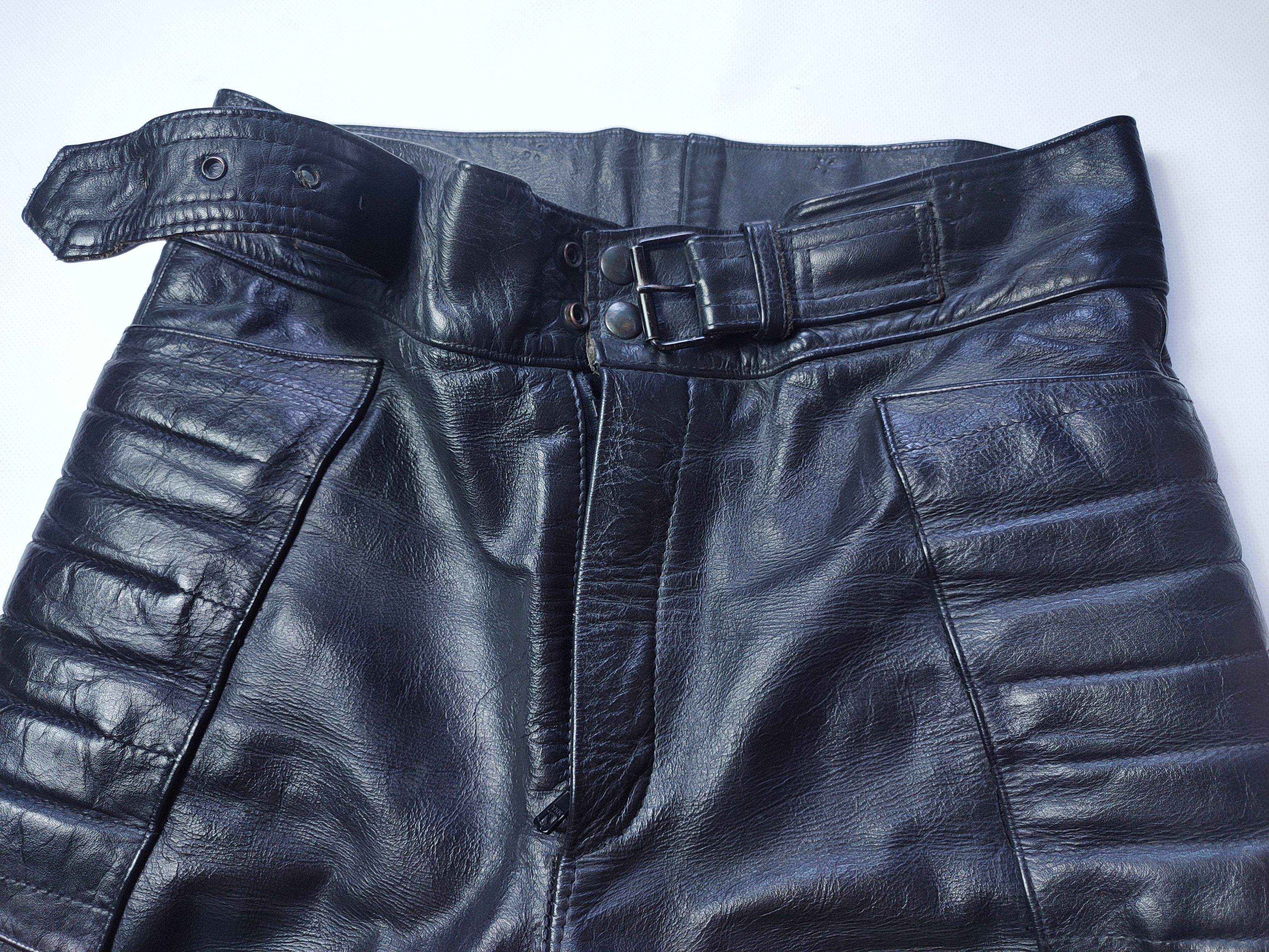 Genuine Leather Vintage Moto Biker Leather Pants Size US 32 / EU 48 - 9 Thumbnail