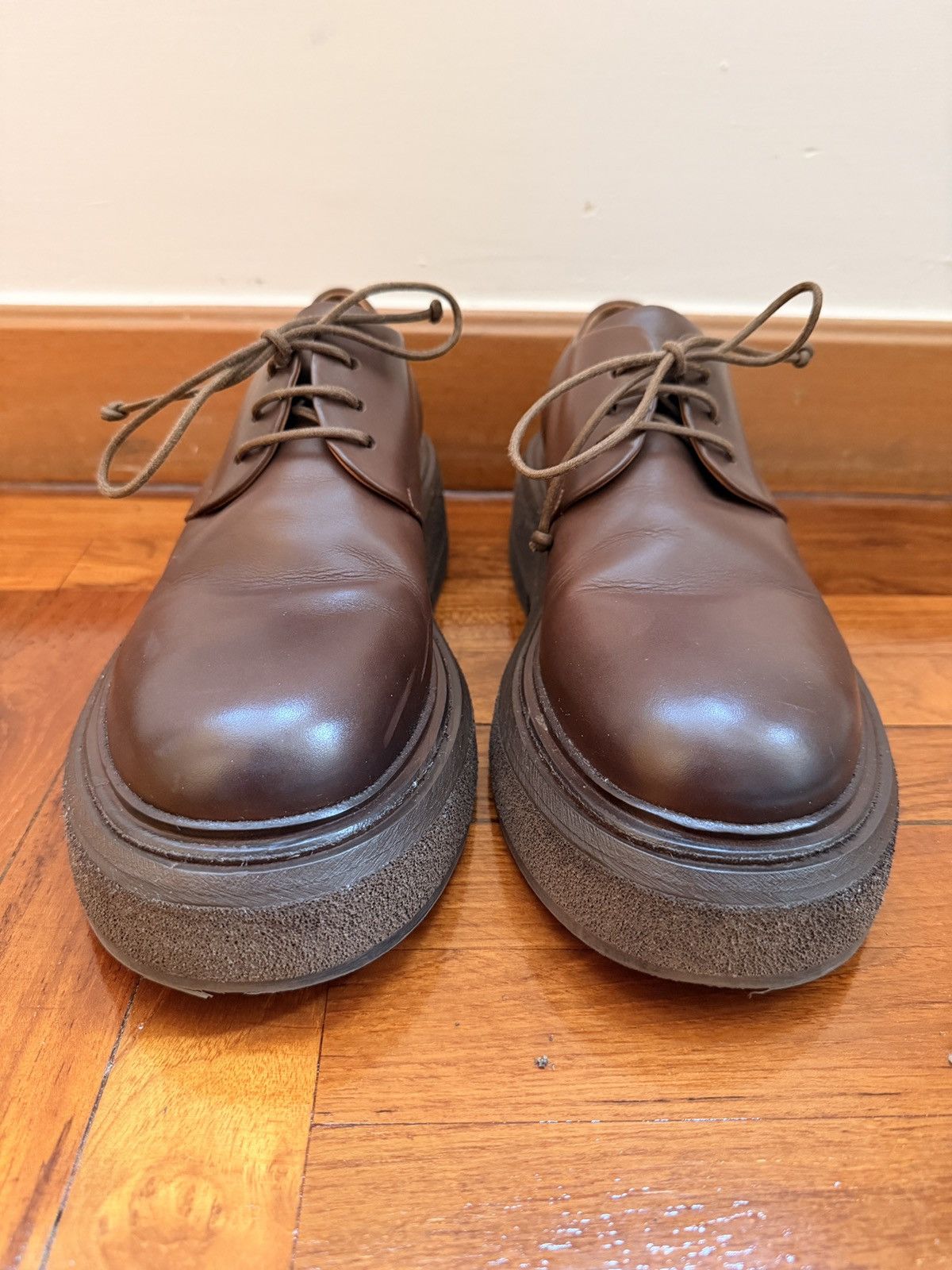 Marsèll Zuccolona Derby Dark Brown Leather Crepe Sole – 39