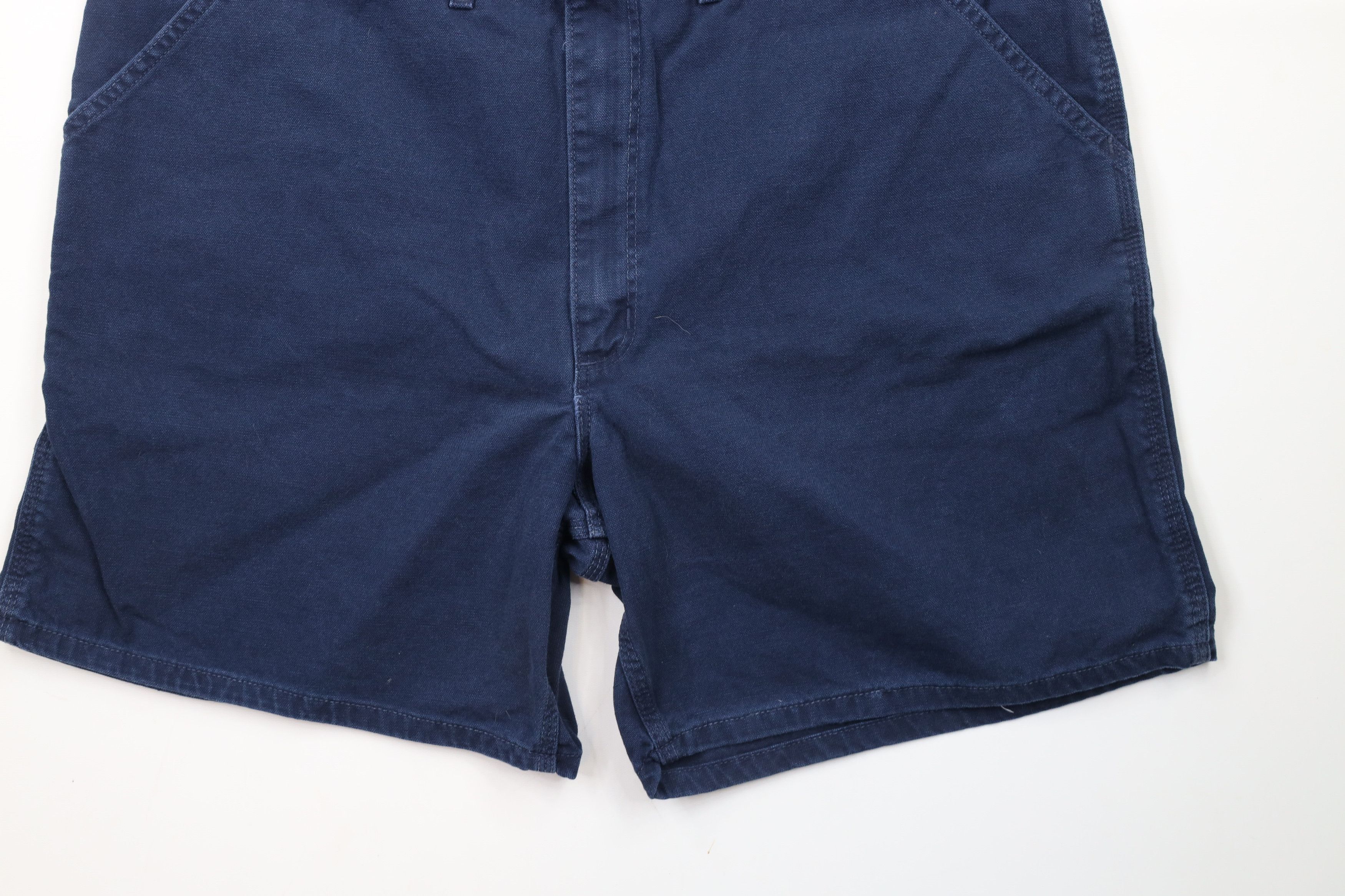 Carhartt × Vintage Vintage 90s Carhartt Above Knee Canvas Shorts Navy Blue USA Size US 44 / EU 60 - 4 Thumbnail