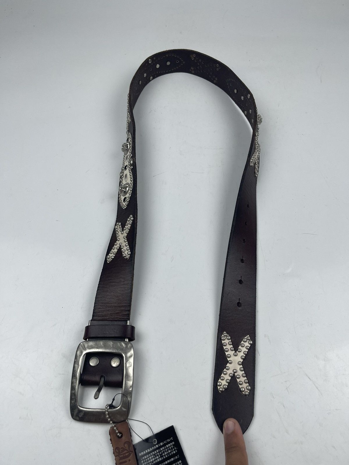 Japanese Brand studded skulls leather belt tc11 Size 38 - 7 Thumbnail