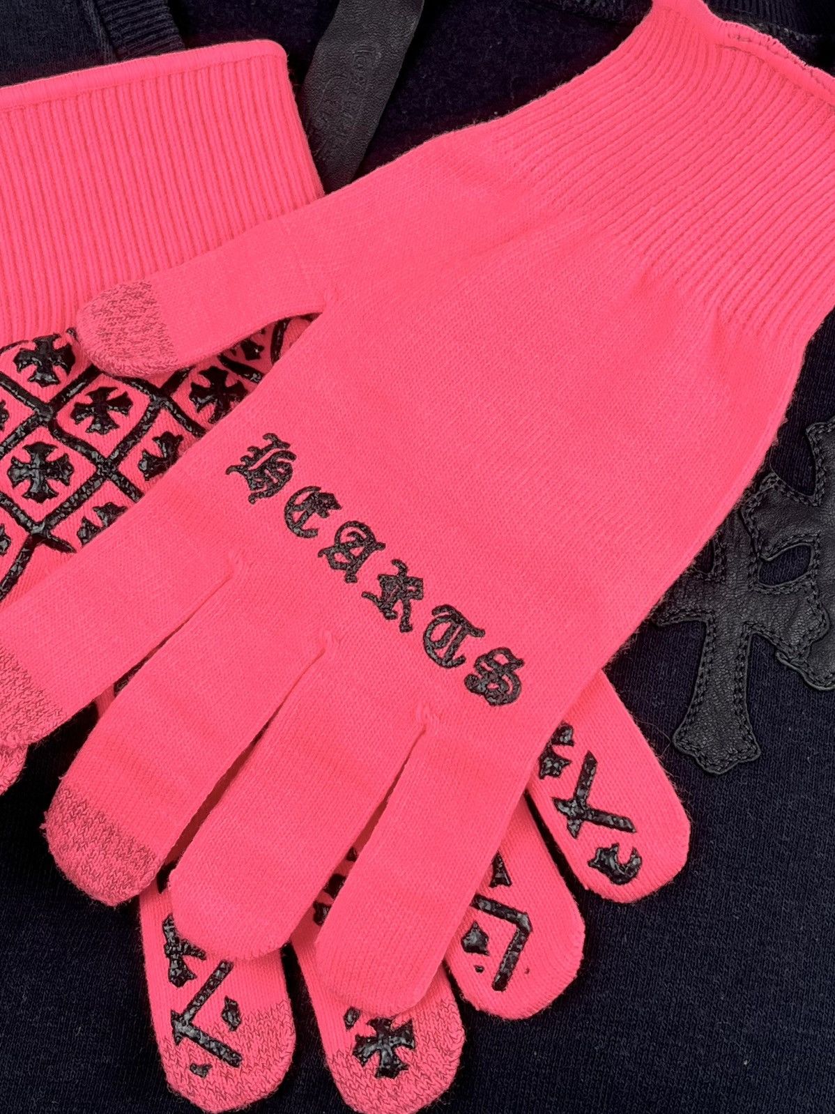 Chrome Hearts Chrome Hearts Checkmate Logo Work Gloves Medium Pink Size ONE SIZE - 6 Thumbnail