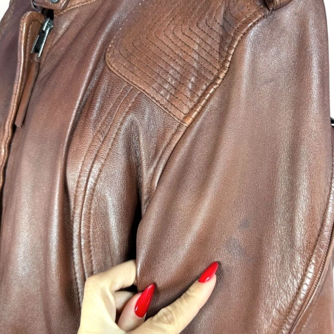 Harley Davidson VINTAGE Harley-Davidson Women's Uproot Genuine Sheepskin Leather Jacket Size XL Biker Size XL / US 12-14 / IT 48-50 - 5 Thumbnail