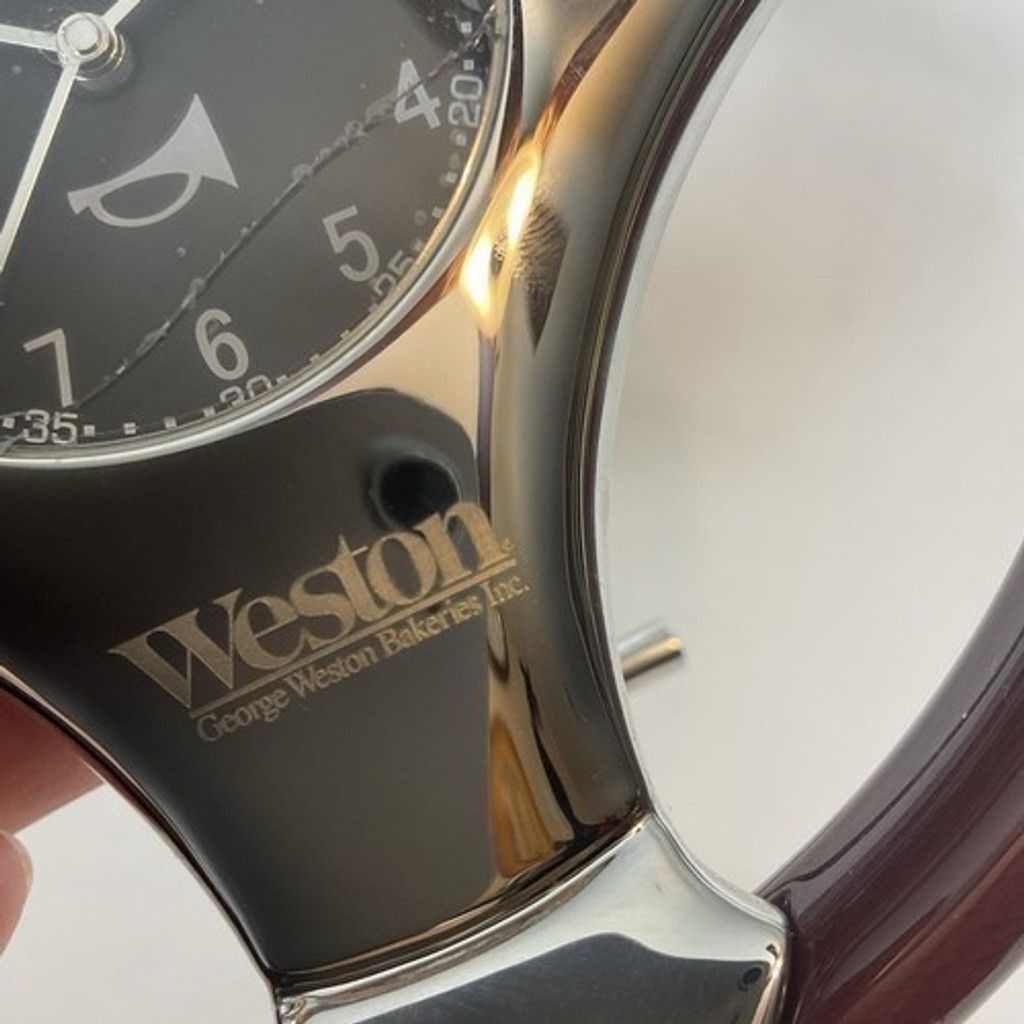 J.M. Weston Vintage Weston Chrome and Steering Wheel Desk Clock 6" FLAW Size ONE SIZE - 2 Thumbnail