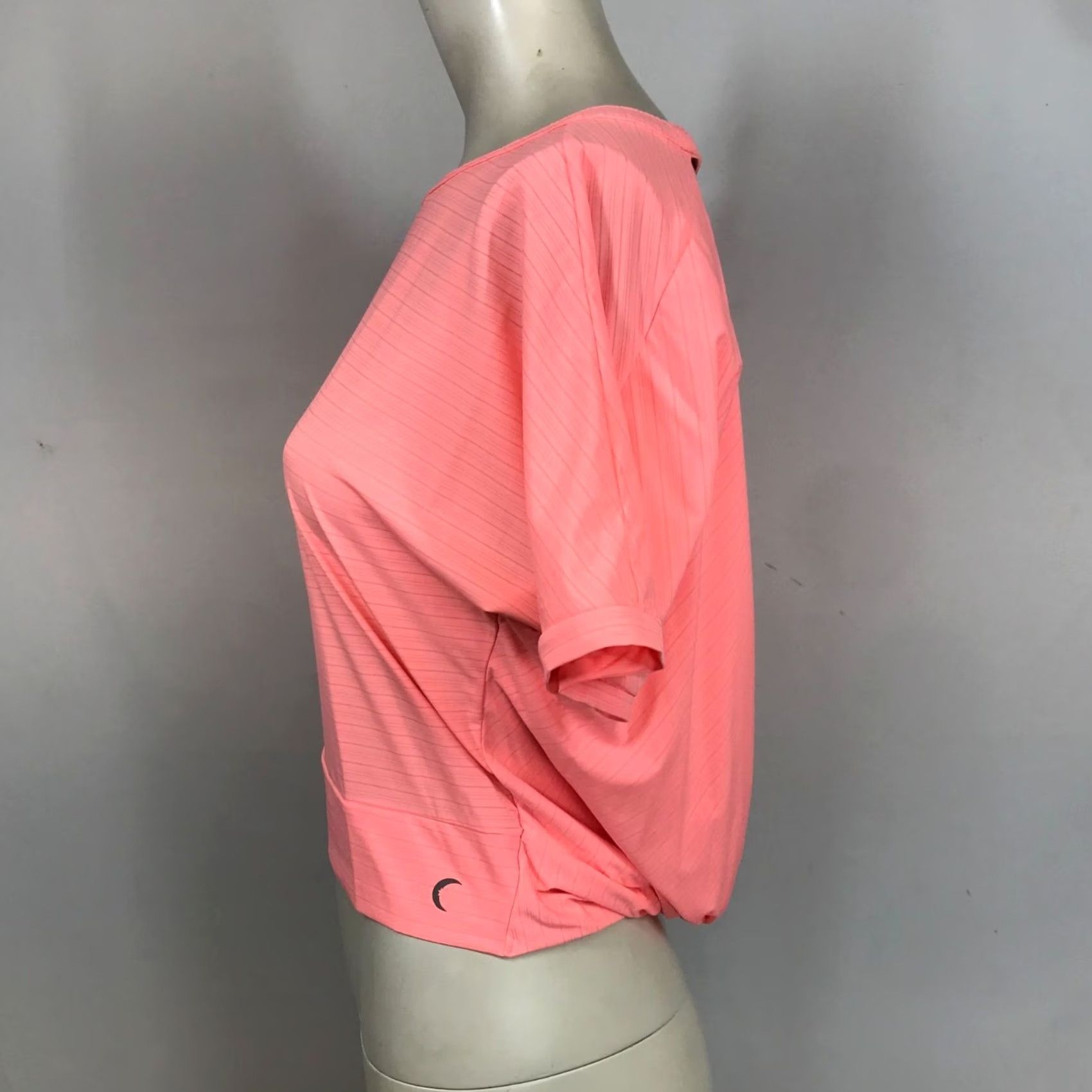 Pinko ZYIA WOMEN'S LARGE PINK RUMOR SHORT SLEEVE OPEN BACK ACTIVE TOP SHIRT Size L / US 10 / IT 46 - 6 Thumbnail