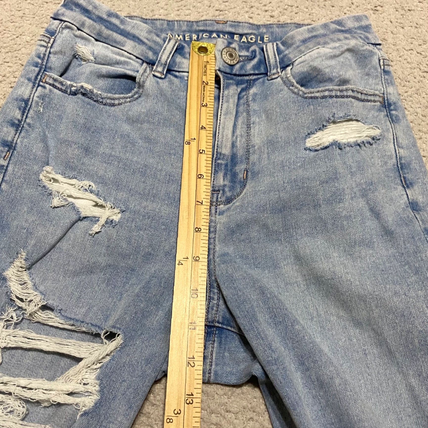 American Eagle Outfitters American Eagle Outfitters Jeans Womens 6 Blue Denim Medium Wash High Rise Jegging Distress Size 28" / US 6 / IT 42 - 7 Thumbnail