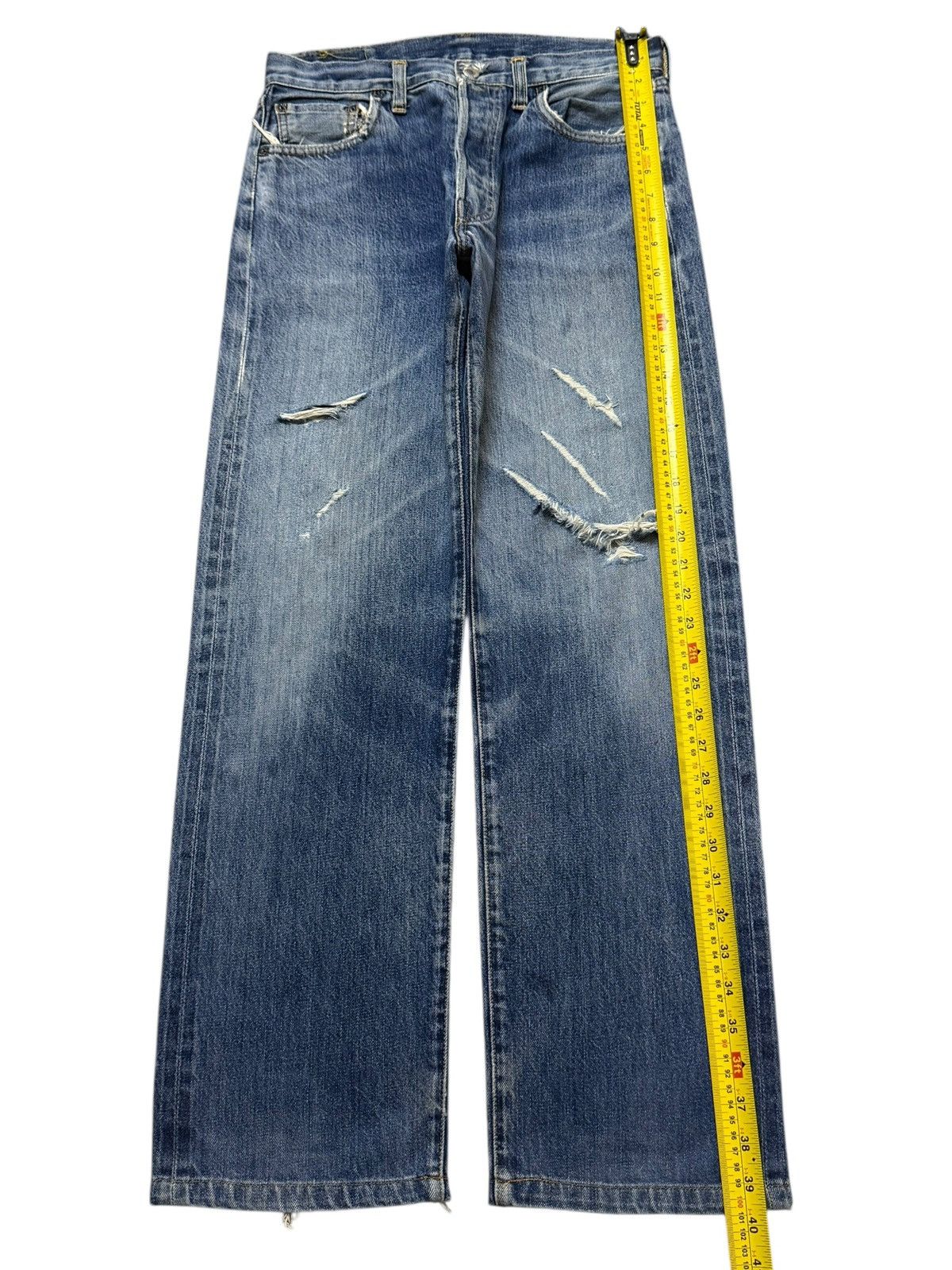 Levi's Vintage 90s Levis 501 Selvedge Big E Faded Clawmark Distress Size US 30 / EU 46 - 11 Thumbnail
