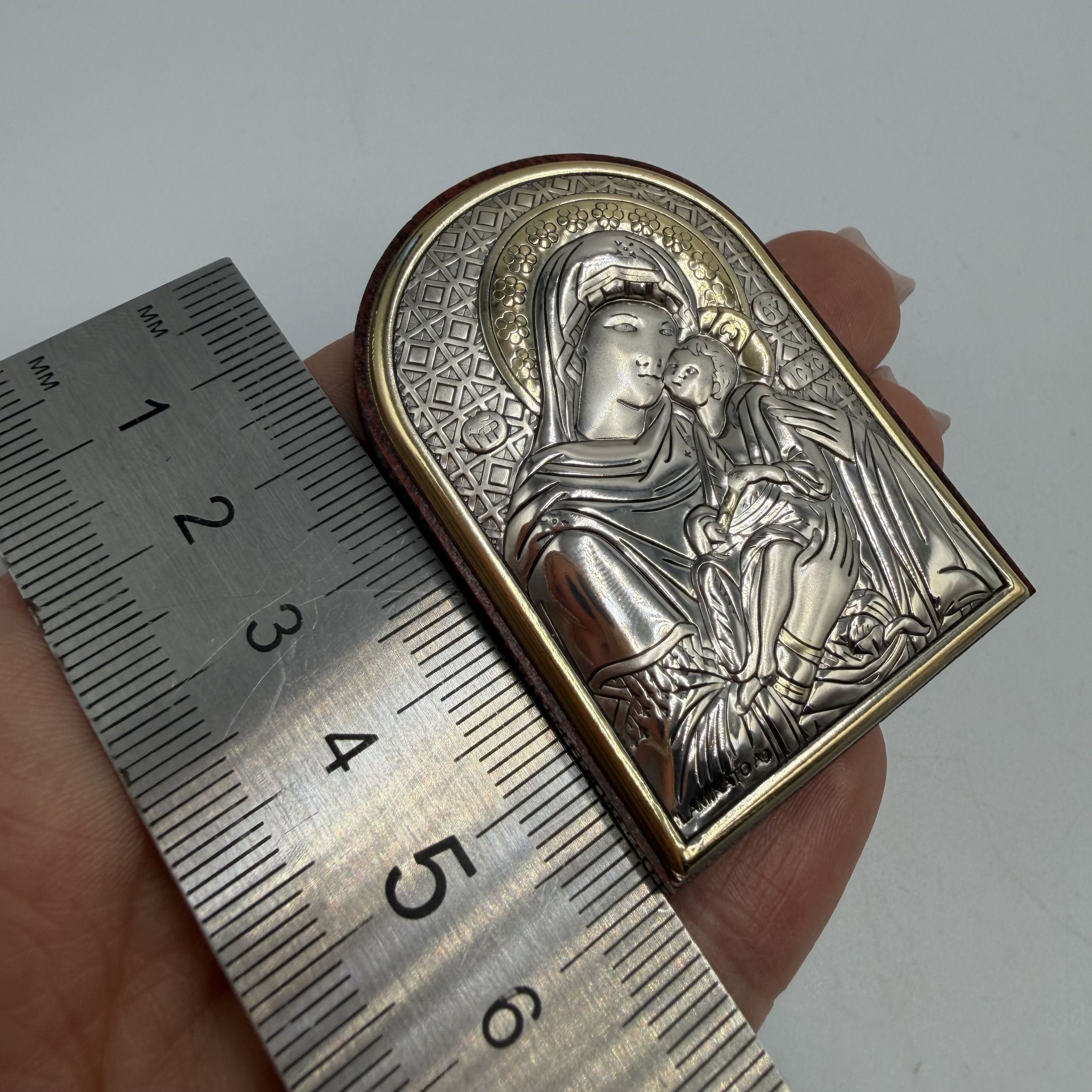 Vintage Vintage Italian Silver Plated Madonna & Child Icon Size ONE SIZE - 10 Thumbnail