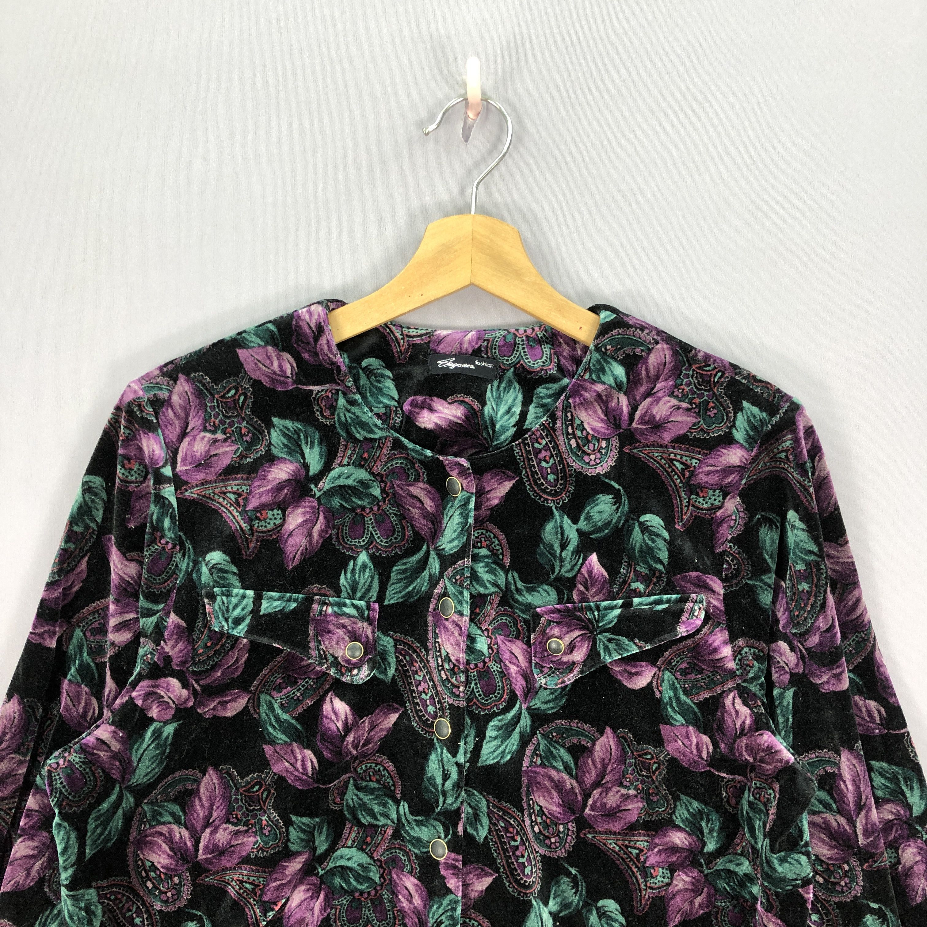 Japanese Brand × Vintage Vintage Elegance Japanese Floral Cardigan Jackets Size M / US 6-8 / IT 42-44 - 4 Thumbnail