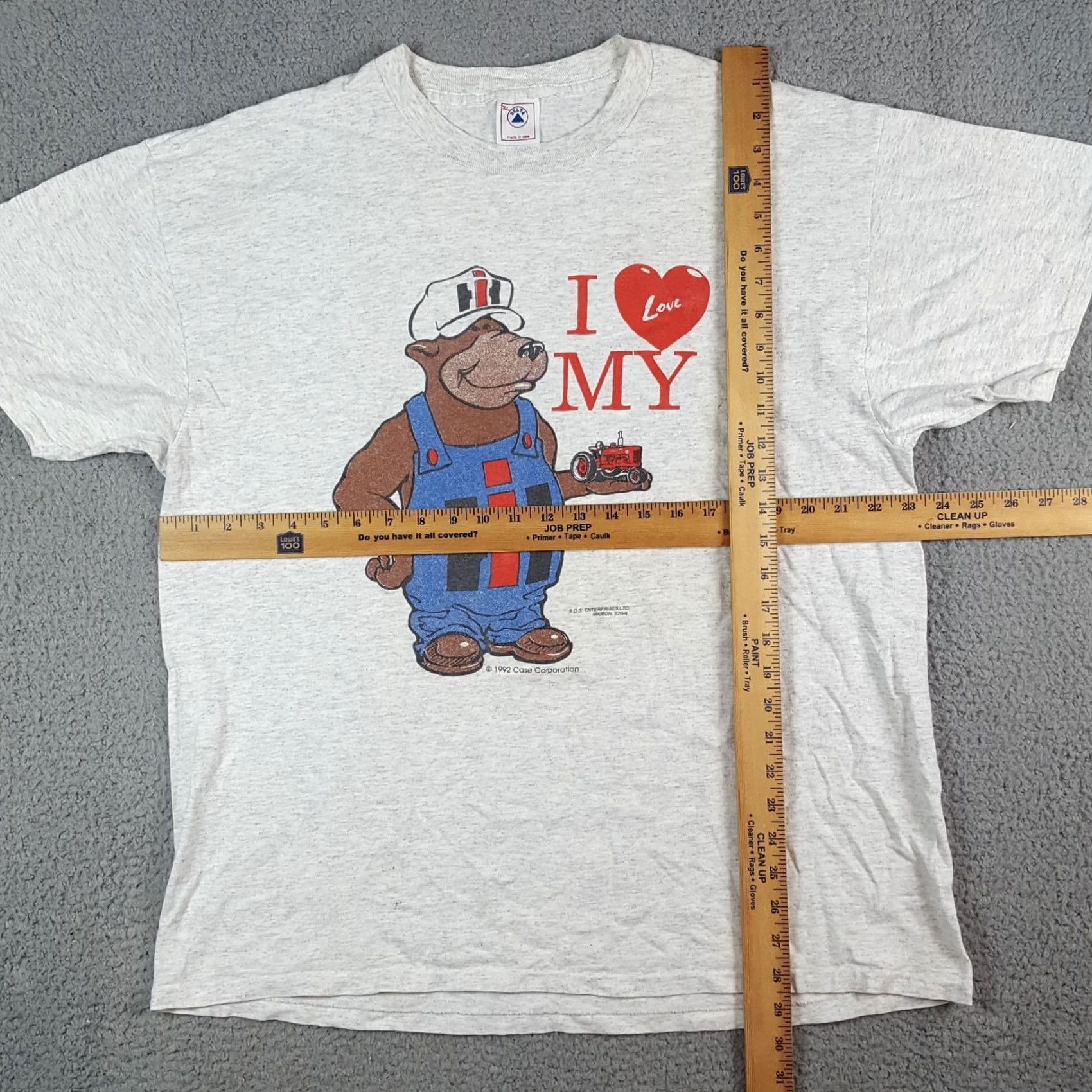 Delta Vintage Delta T-Shirt Men XL gray 90s Cartoon Bear Farm Tractor Equipment Workwear Shirt Size US XL / EU 56 / 4 - 8 Thumbnail