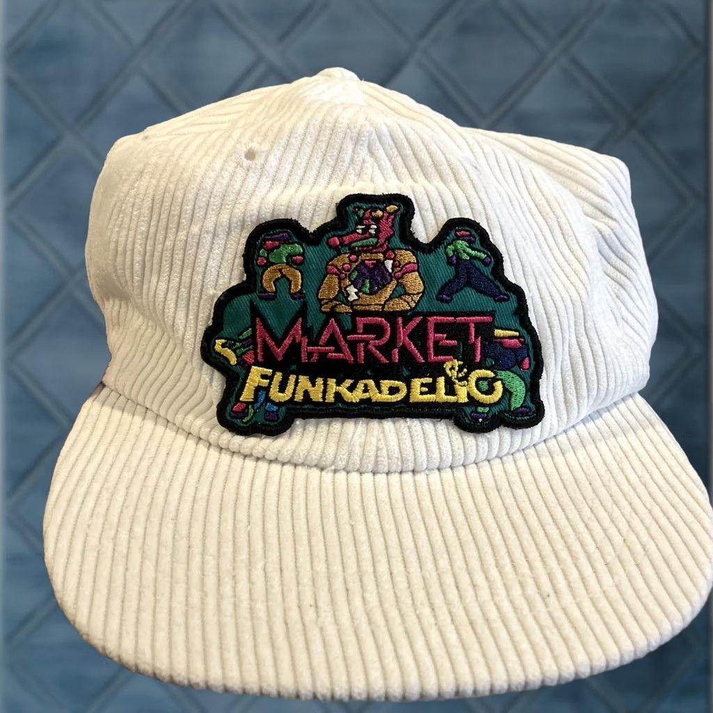 Market NEW Chinatown MARKET Funkadelic George Clinton White Corduroy Snapback Hat | Men One Size White Hat Market Snapback Corduroy George Clinton Size ONE SIZE - 1 Thumbnail