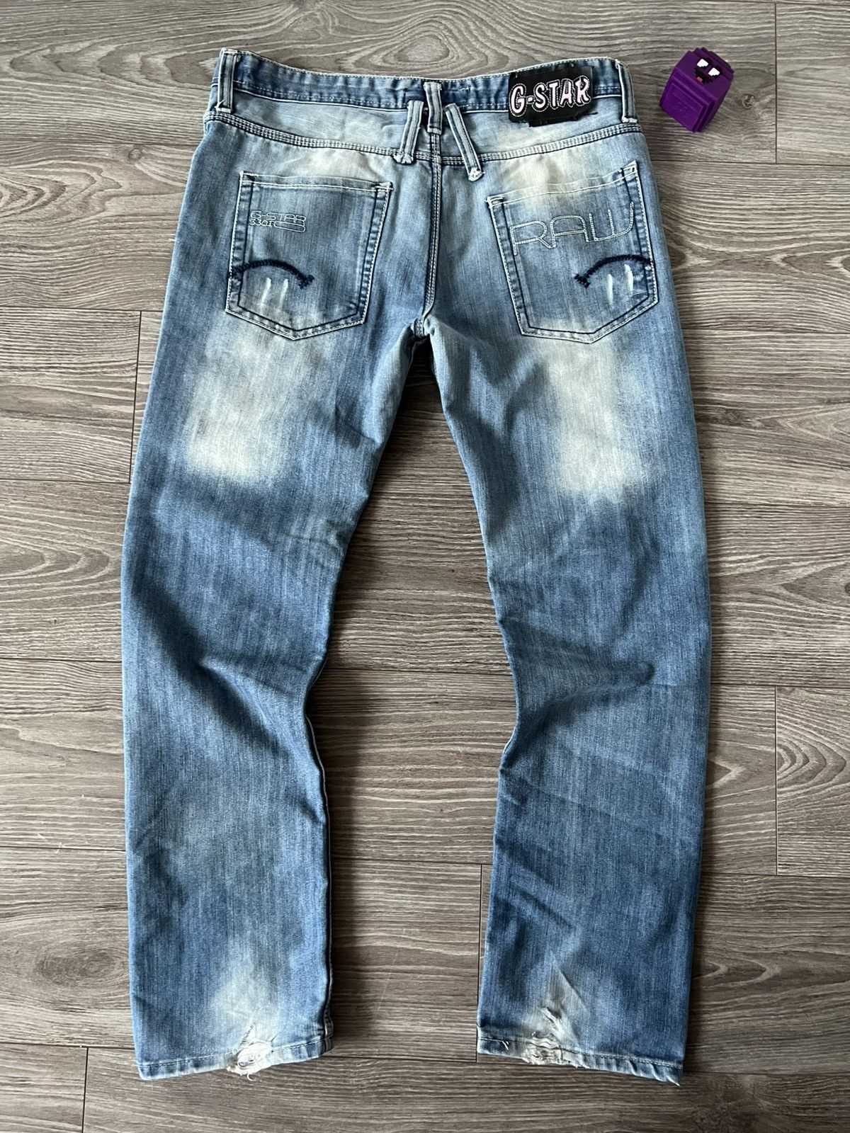 G-Star G Star Vintage Y2k Opium Distressed Denim Embroidered Jeans Size US 33 - 4 Thumbnail