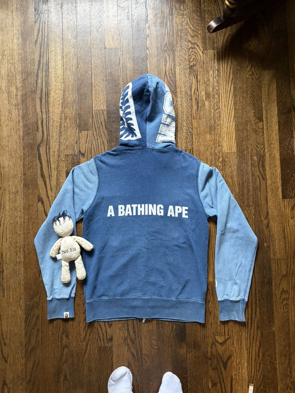 Bape Bape Indigo Full Zip Shark Hoodie Size US M / EU 48-50 / 2 - 3 Thumbnail