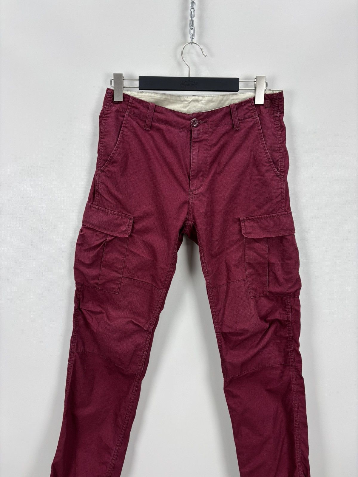 Carhartt Mens cargo pants Carhartt Size 32 Color Burgundy Size US 32 / EU 48 - 2 Thumbnail
