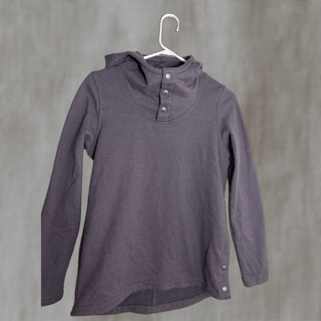 The North Face The North Face Women’s Small Fleece Pullover Hoodie Jacket Gray Knit Stitch Snap Pullover Kangaroo Pockets Logo Size S / US 4 / IT 40 - 1 Thumbnail