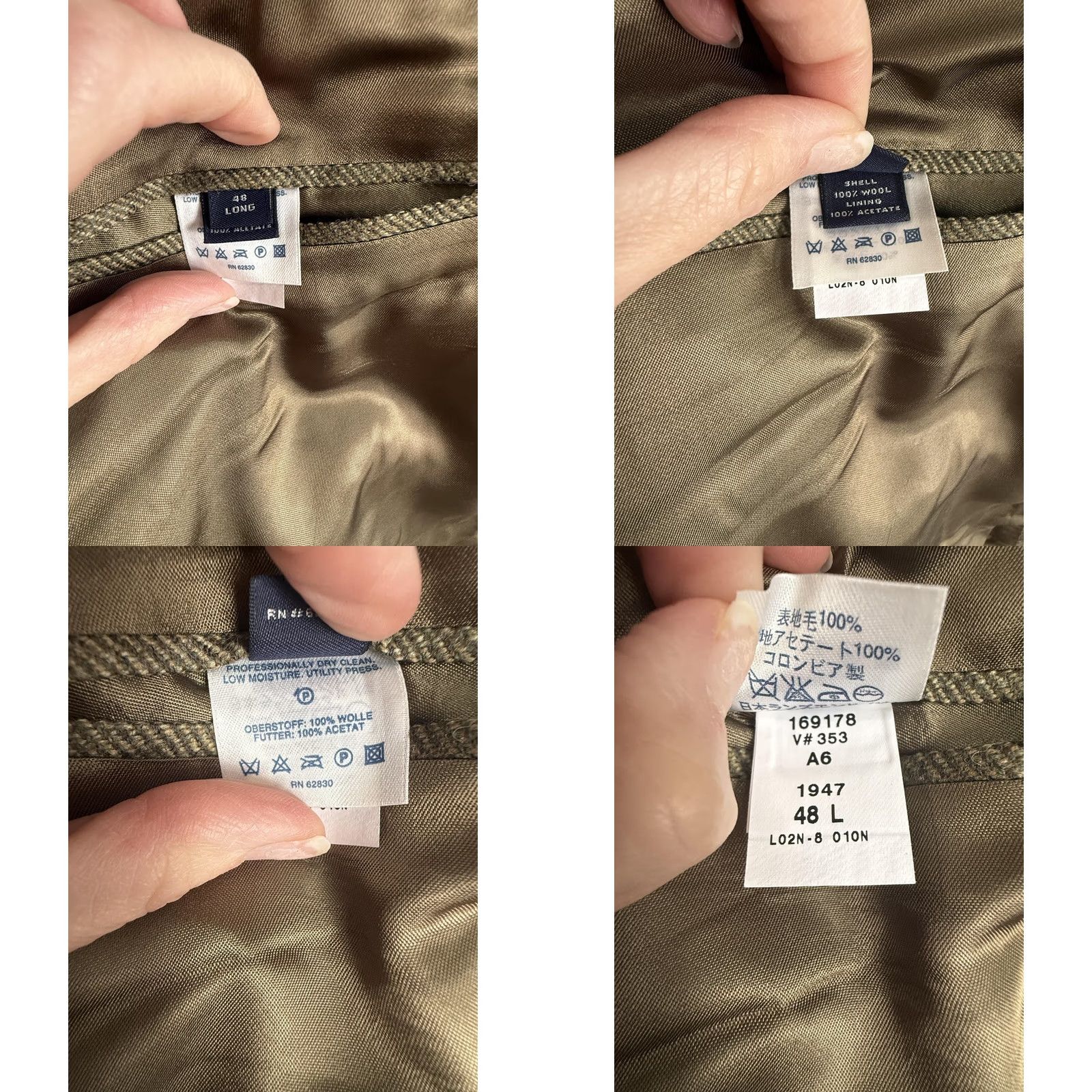 Lands' End Lands' End Sport Coat Mens 48L Green Wool Herringbone Tweed Lined Jacket Size US M / EU 48-50 / 2 - 8 Thumbnail