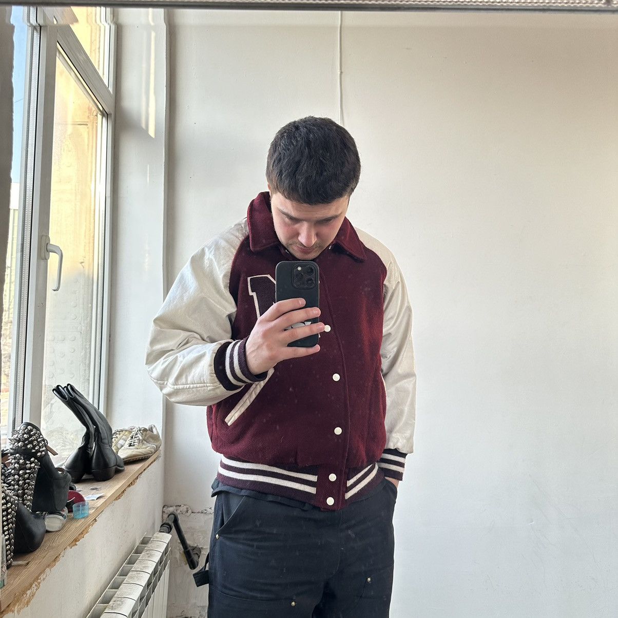 Vintage Authentic Vintage 80s Maverick USA M Leather Varsity Jacket Size US L / EU 52-54 / 3 - 17 Thumbnail