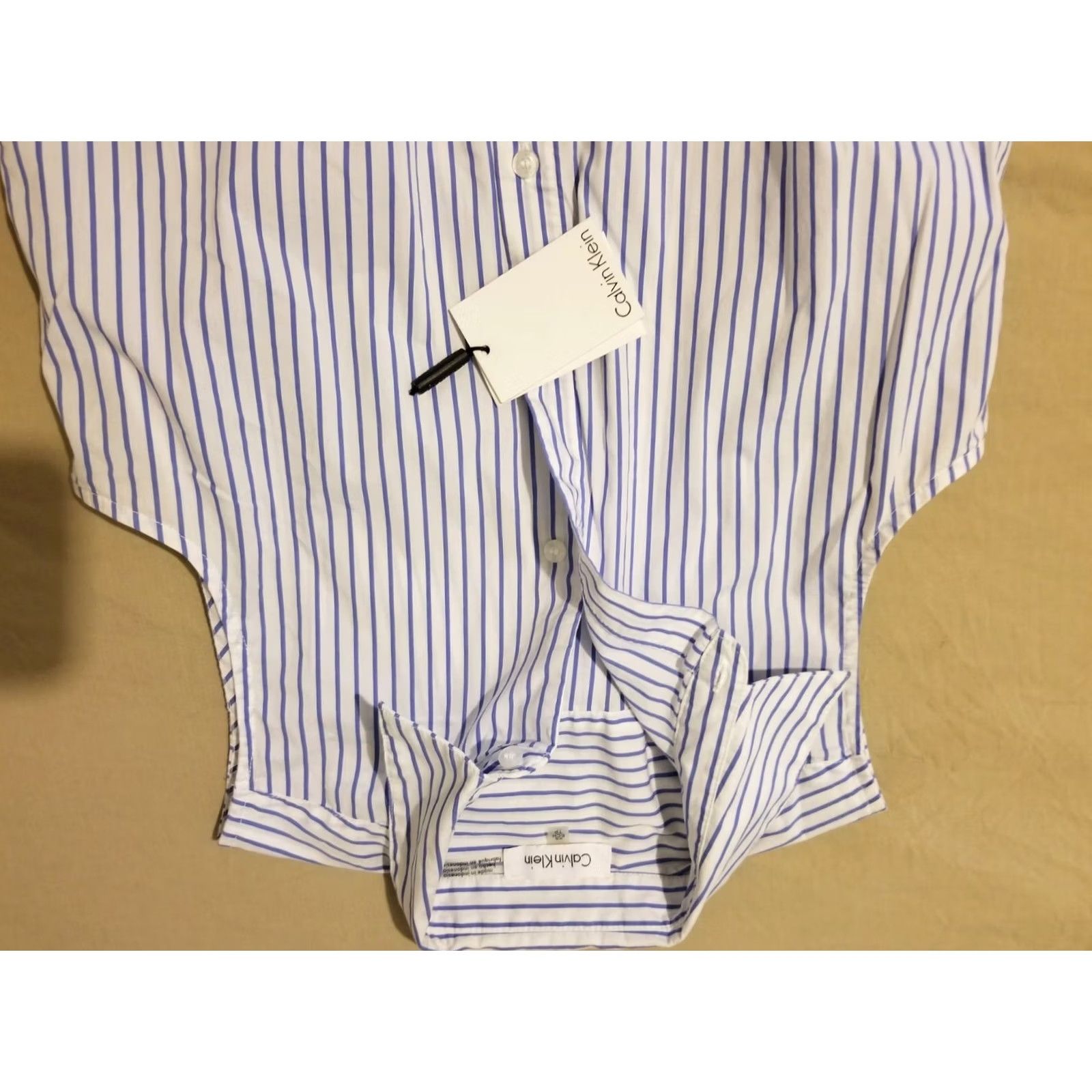 Calvin Klein Womens Calvin Klein Shirt Blouse XS White Stripes Cotton Size XS / US 0-2 / IT 36-38 - 2 Thumbnail