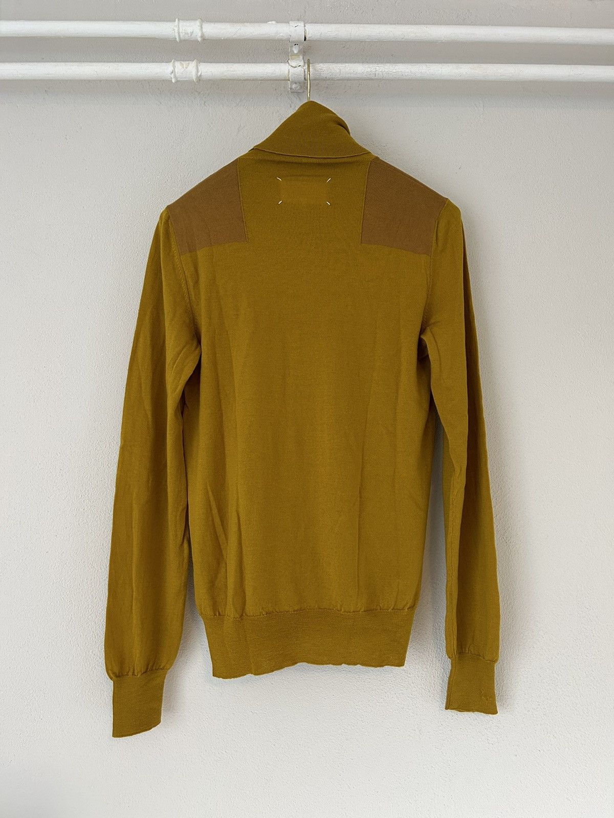 Maison Margiela Mustard Yellow Wool/Cotton Blend Turtleneck Sweater Size US M / EU 48-50 / 2 - 2 Thumbnail