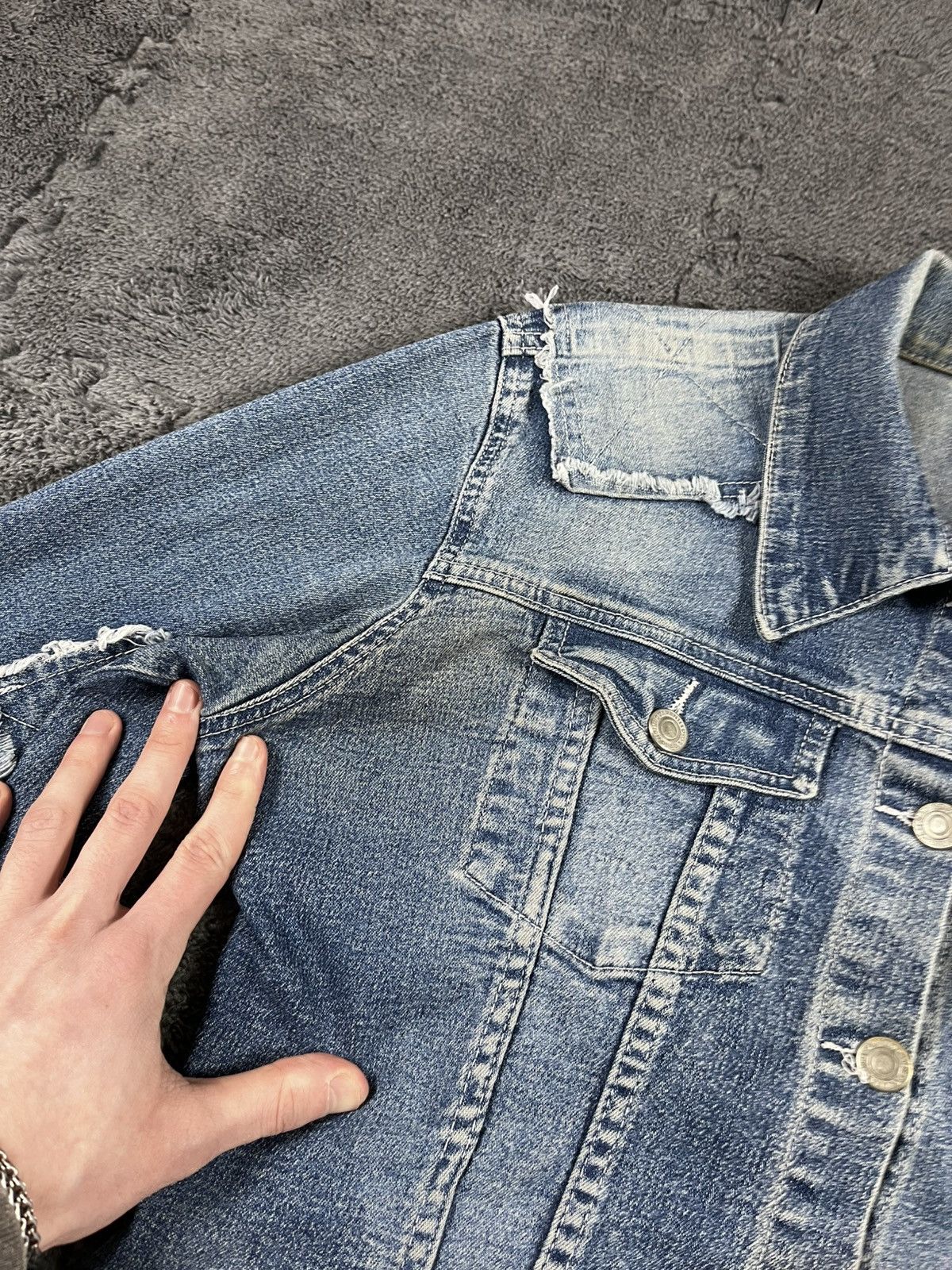 Vintage Vintage Y2K Patchwork denim jacket Japanese grunge size M Size M / US 6-8 / IT 42-44 - 6 Thumbnail