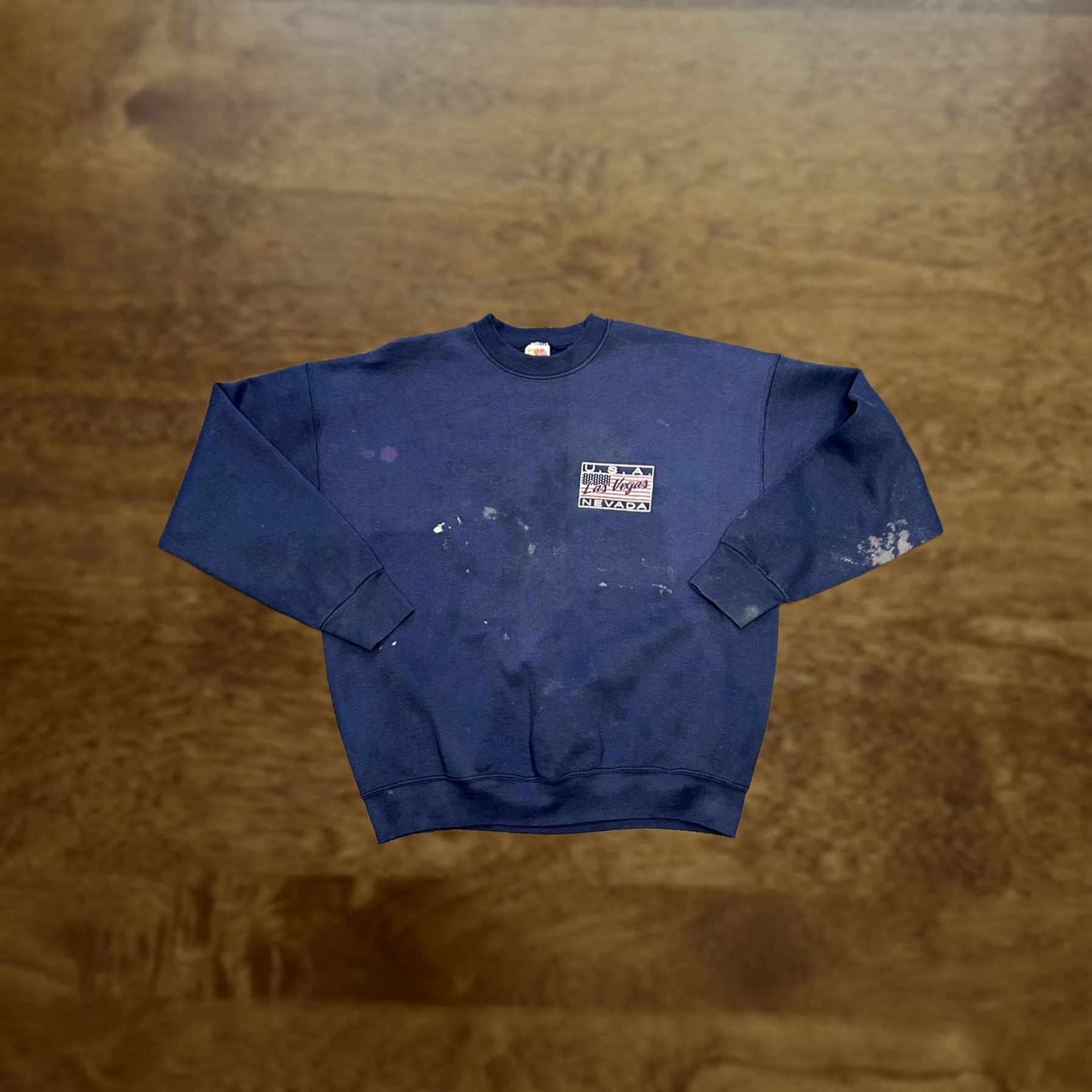 Fruit Of The Loom VINTAGE Las Vegas Sweatshirt Crewneck Mens XL Blue USA Nevada Fruit of the Loom 90s Size US XL / EU 56 / 4 - 1 Thumbnail