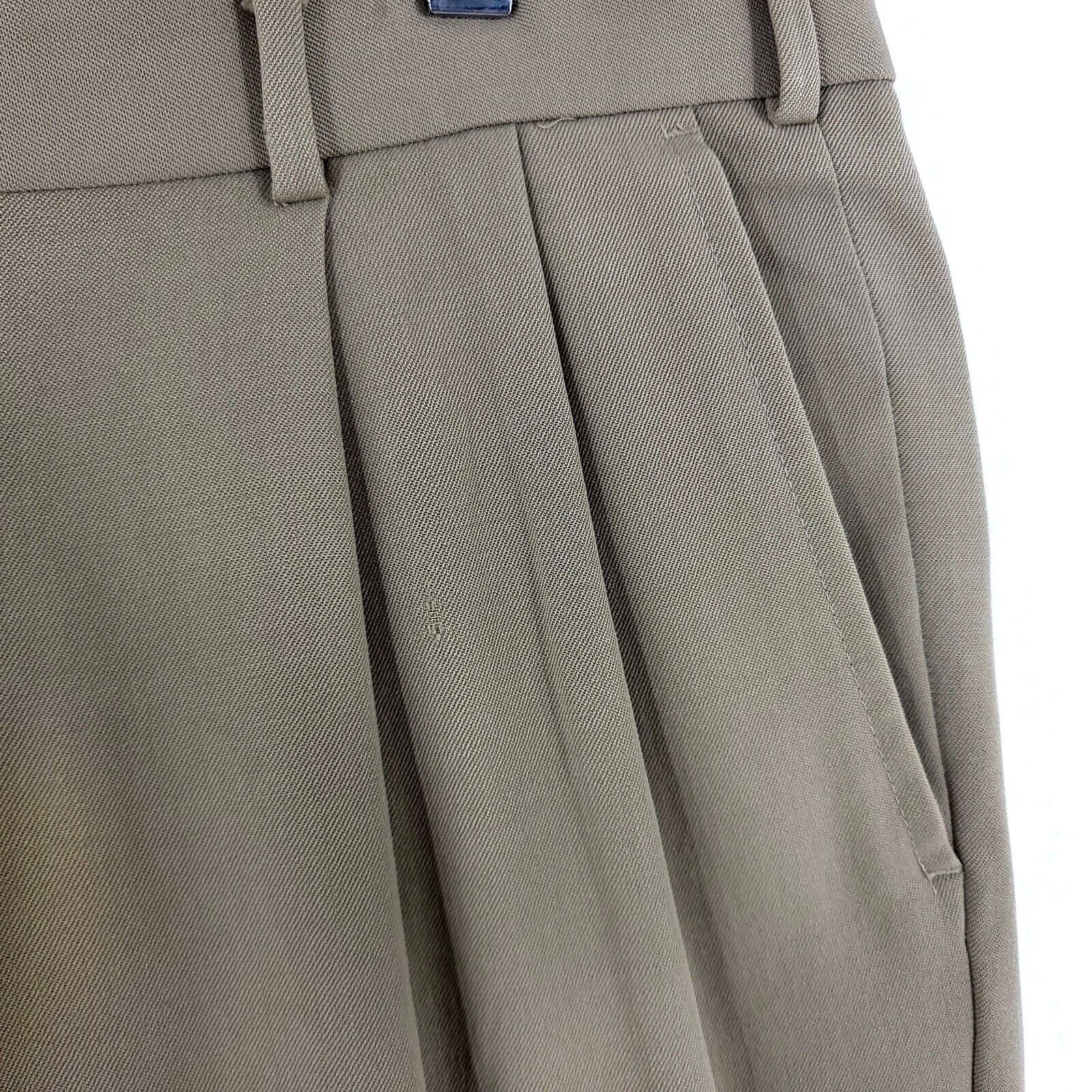 Brooks Brothers DAMAGED Brooks Brothers Stretch Tan Pleated Cuffed Mid Rise Size 36R - 8 Thumbnail