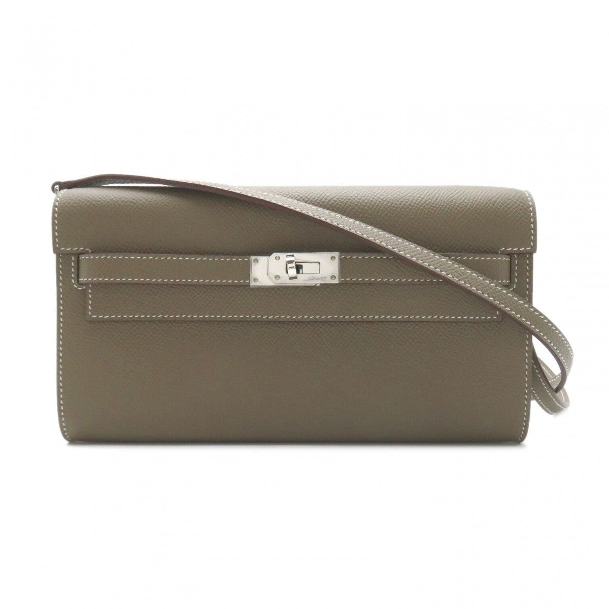 Hermes Hermes Kelly Long To Go Shoulder Bag Leather Veau Epsom Gray Etoupe Silver Hardware B Stamp Size ONE SIZE - 1 Thumbnail
