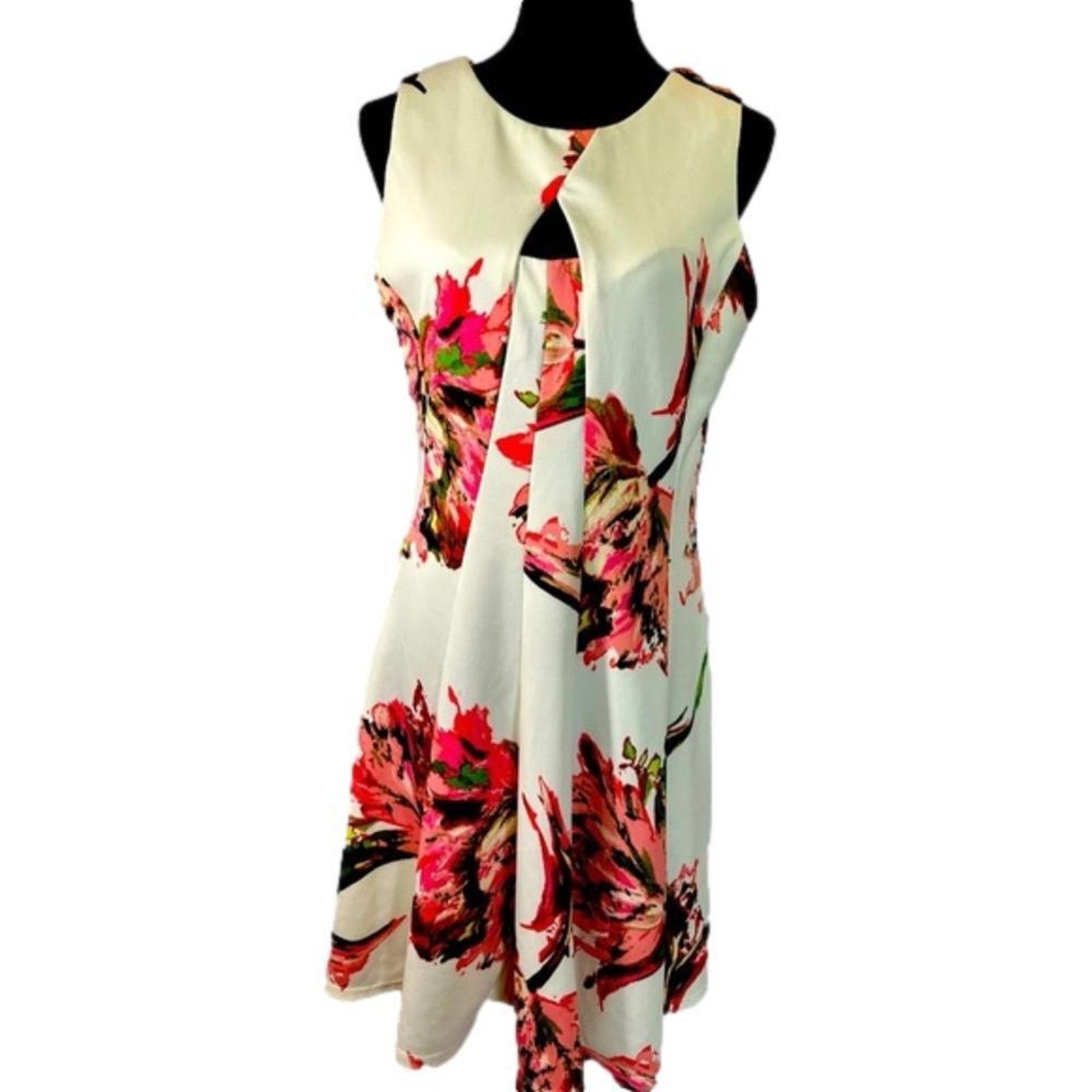 Designer Gabby Skye Floral Print A-Line Dress - Size 14 Size XL / US 12-14 / IT 48-50 - 1 Thumbnail