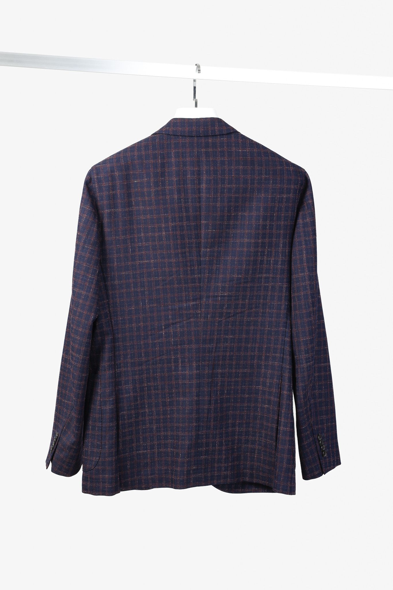 Boglioli Boglioli Navy Red Check Single-Breasted 3-Button Blazer Size 38R - 2 Thumbnail