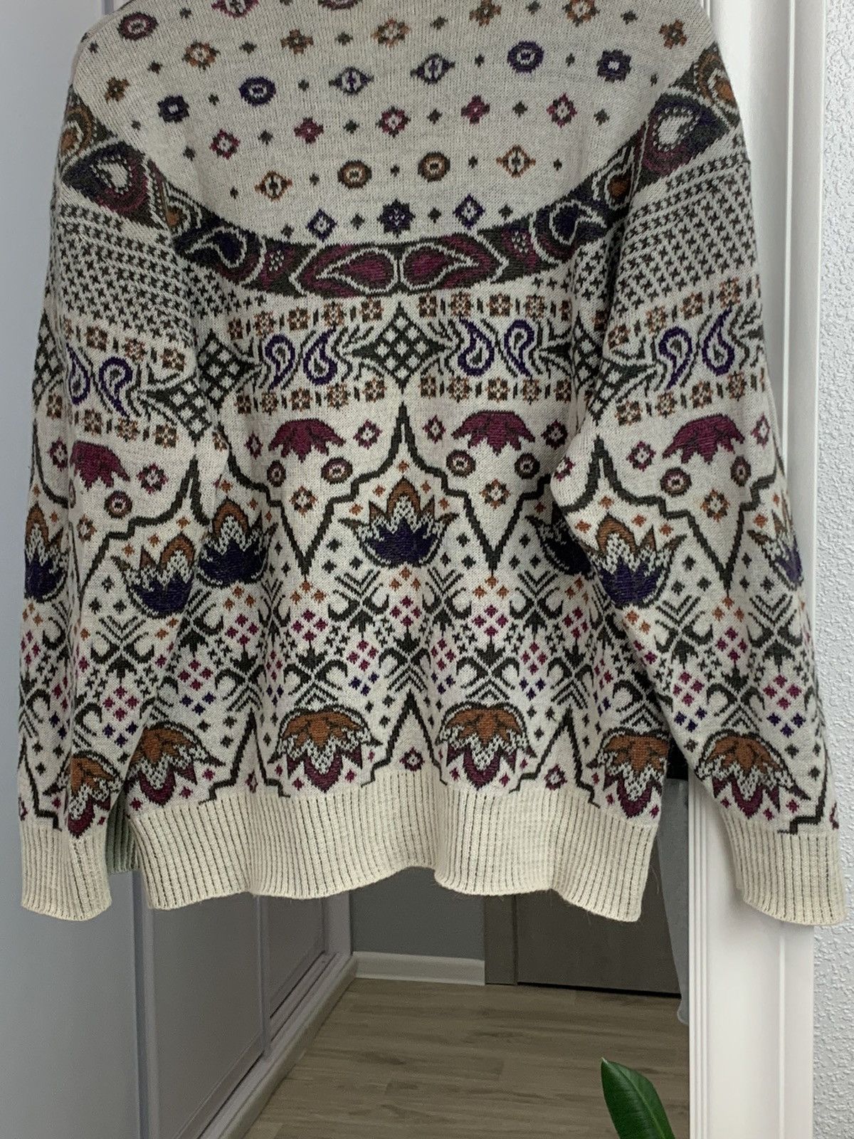 Bogner Bogner Native Pattern Turtleneck Mohair Wool Art Sweater Size XXL / US 16-18 / IT 52-54 - 15 Thumbnail