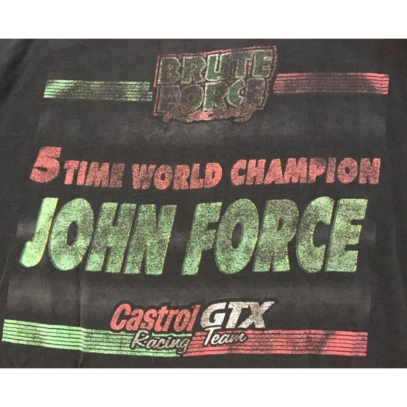 Fruit Of The Loom Vtg 90s John Force Boss Is Back Shirt XL Black USA NASCAR Grunge Distress Short Sleeve Men T-Shirt Size US XL / EU 56 / 4 - 4 Thumbnail