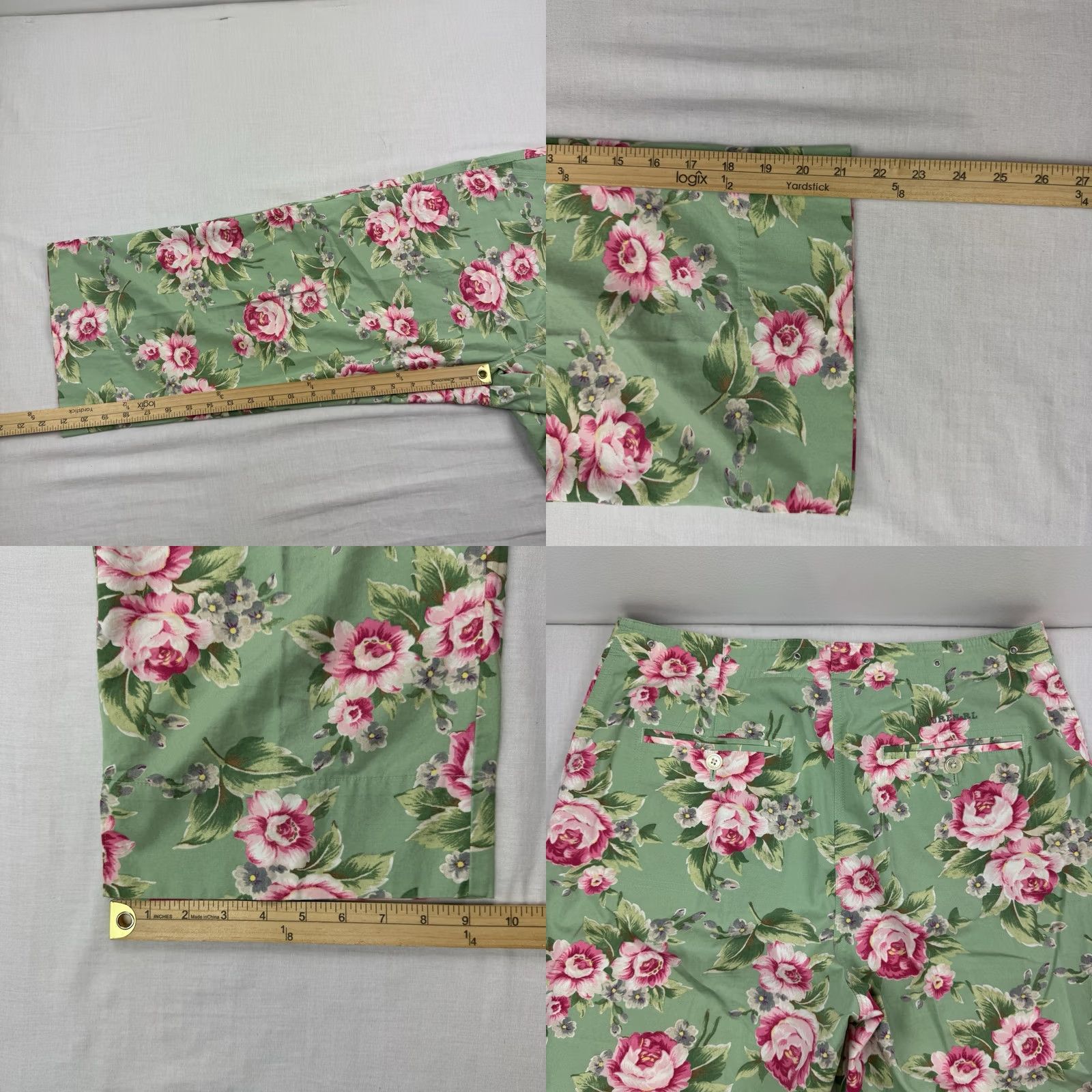 Ralph Lauren VINTAGE Lauren Ralph Lauren Capri Pants Womens 10 Floral Tropical Preppy Y2K Capri Pants Womens 10 Green Floral Summer Beach Hawaiian Size 32" / US 10 / IT 46 - 9 Thumbnail