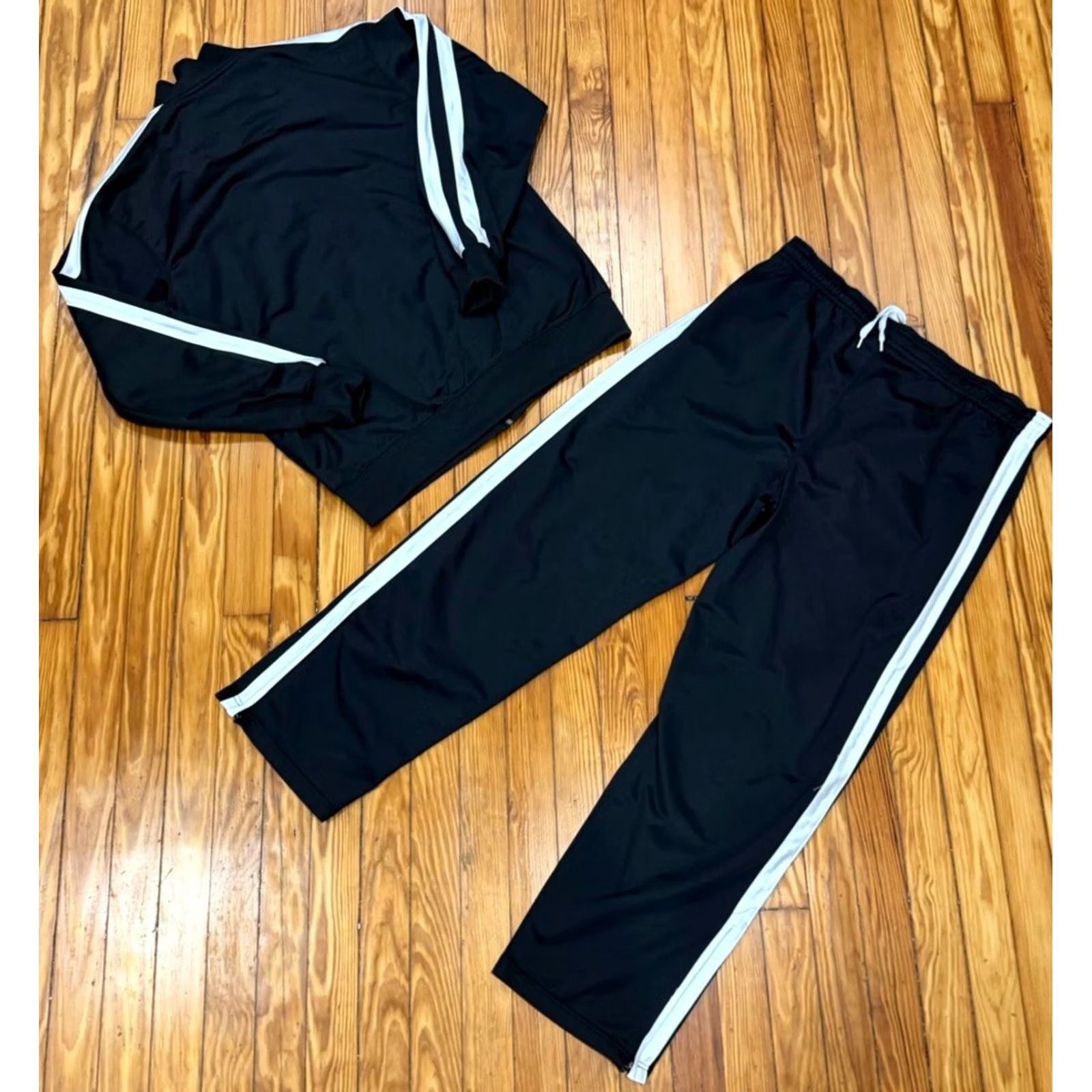 Vintage VINTAGE AND1 Basketball Track Suit Set Mens M Black Pants Jacket Pockets Zipper 2 Piece Size 40R - 2 Thumbnail