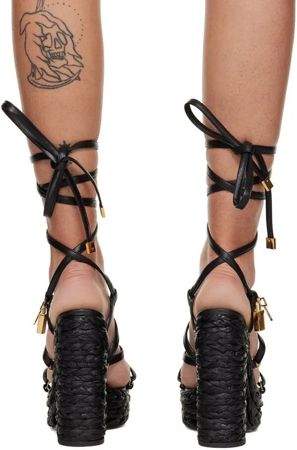 Tom Ford o1loc1c0924 W3233 Platform Sandals in Black Size US 8.5 / IT 38.5 - 2 Thumbnail