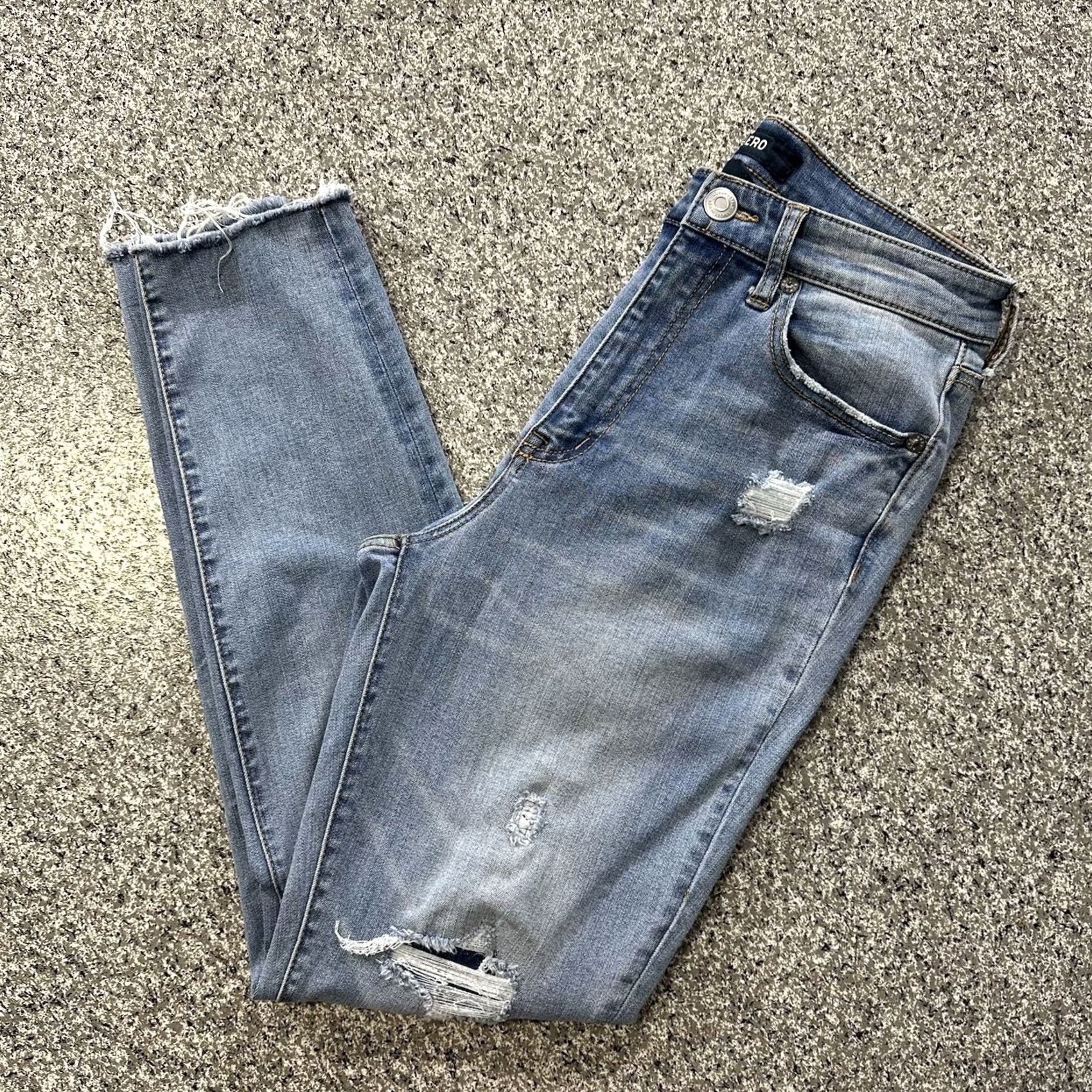 Vintage Aeropostale Jeans Womens 6 27x27 Aero Super High Rise Jegging Distressed Raw Hem Size 27" / US 4 / IT 40 - 2 Thumbnail